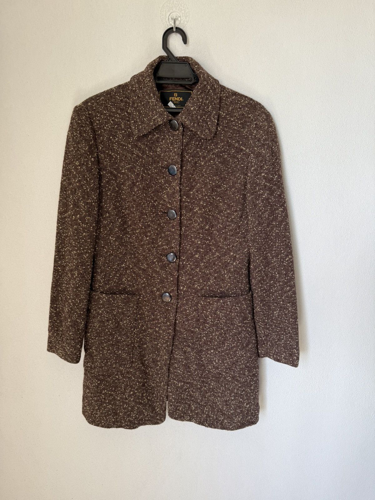Fendi Autumn Whispers Vintage Fendi Tweed Coat Earthbound Elegance Size M / US 6-8 / IT 42-44 - 1 Thumbnail