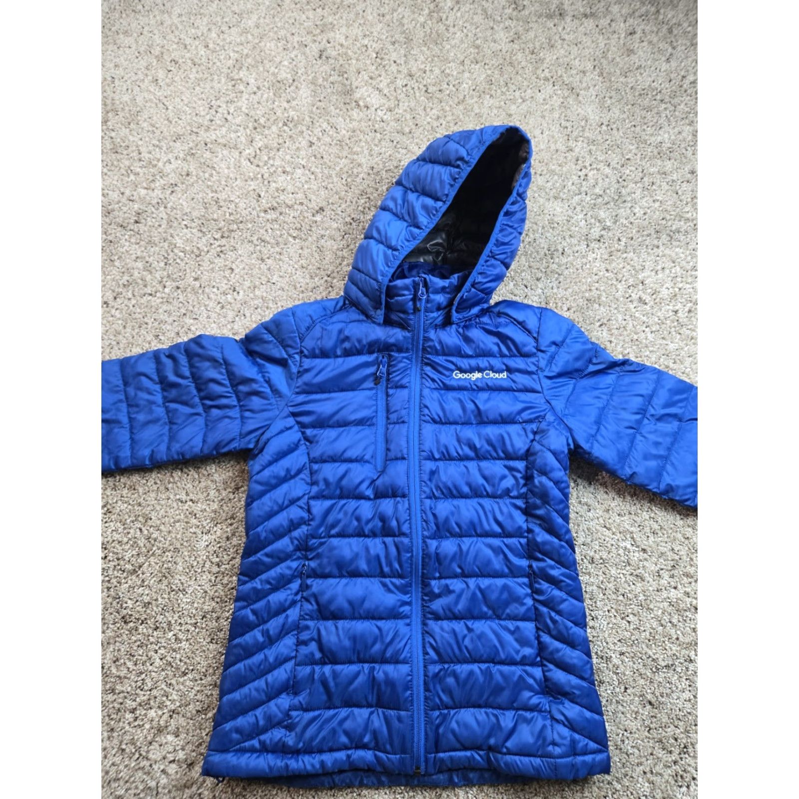 Vintage Clique Puffer Jacket Womens Small Blue Full Zip Pockets Hooded Jacket Size S / US 4 / IT 40 - 5 Thumbnail
