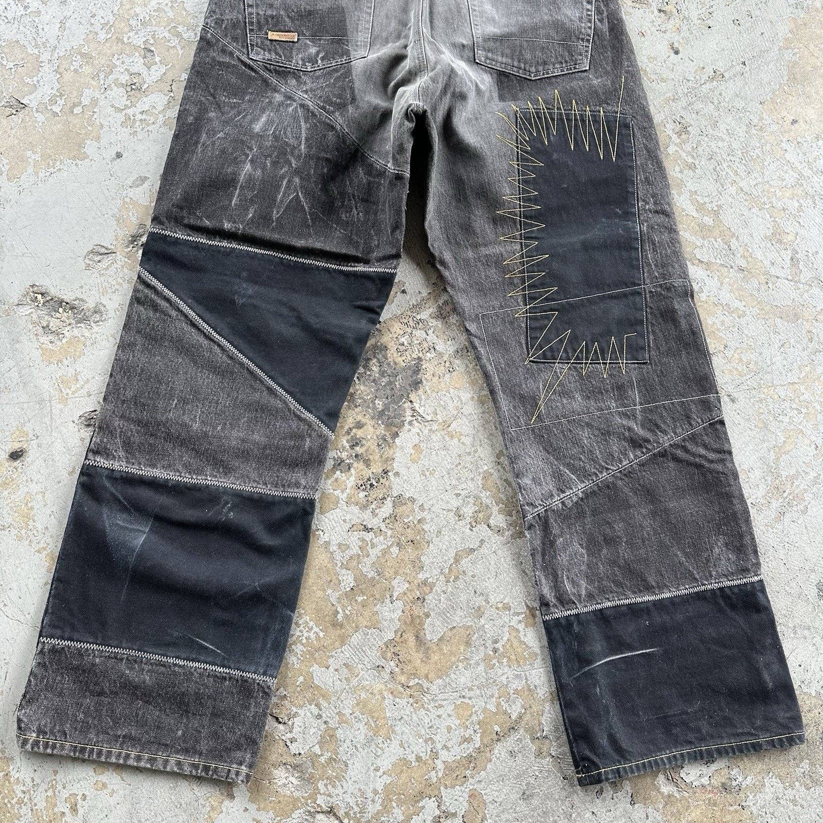Akademiks Vintage Y2K Akademiks Faded Black Patchwork Denim Jeans Size US 36 / EU 52 - 6 Thumbnail