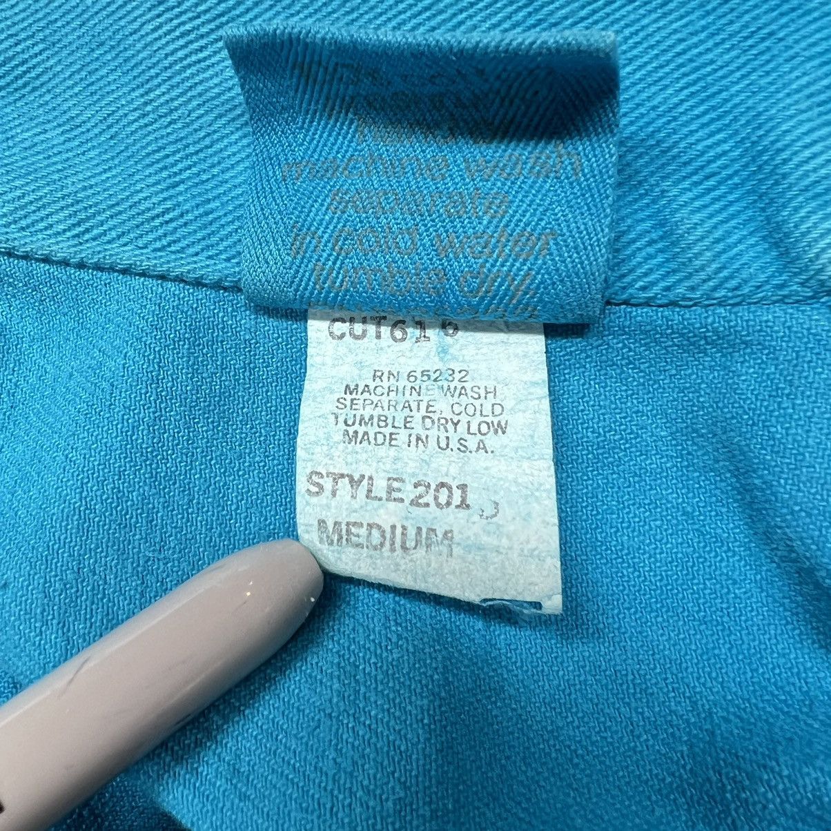 Vintage VTG Garron Jean Jacket Blue Denim Button Dyed Washed Y2K Size M / US 6-8 / IT 42-44 - 12 Thumbnail