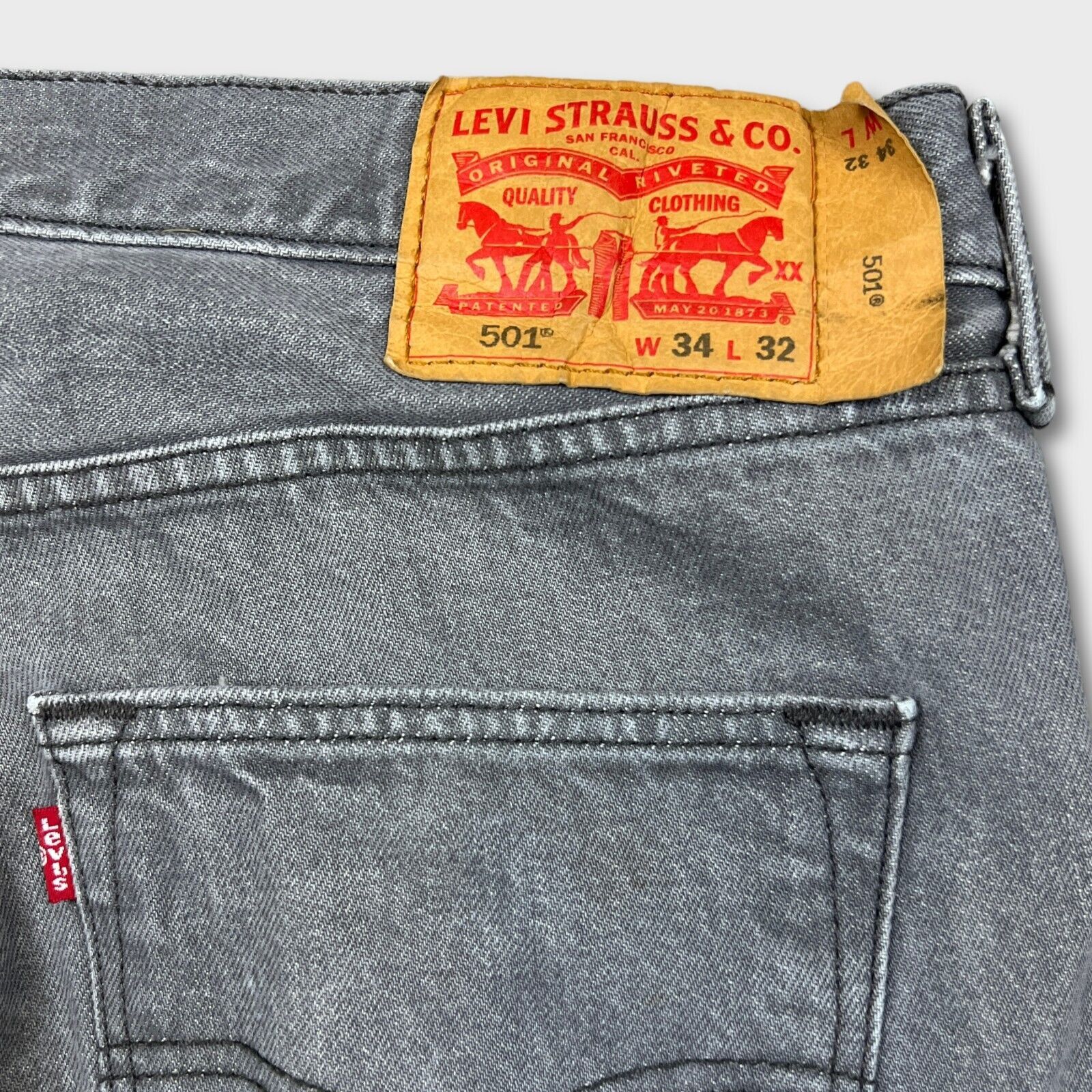 Levi's × Vintage Levi's 501 Jeans 34x31 Fit Straight Stone Wash Denim Pants Size US 34 / EU 50 - 6 Thumbnail