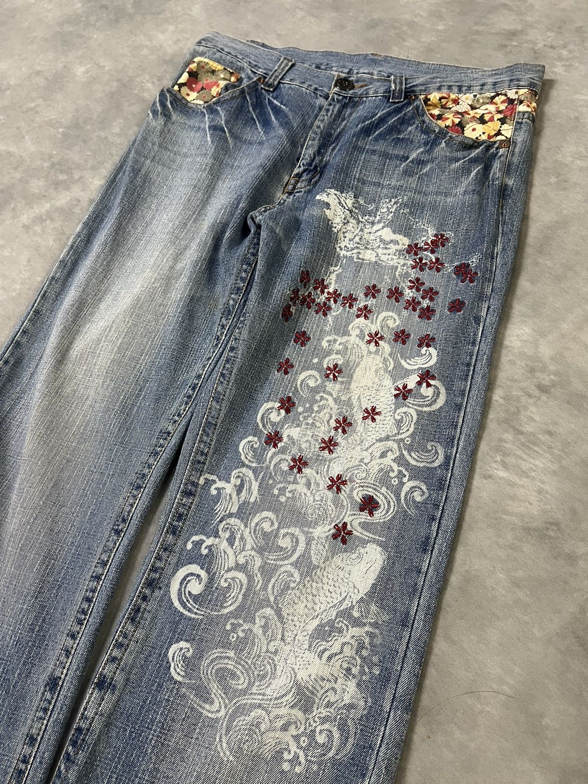 Kapital 2000s Japanese Archival Sukajan Toyo Wash Jeans y2k Ifsix Size US 34 / EU 50 - 4 Thumbnail