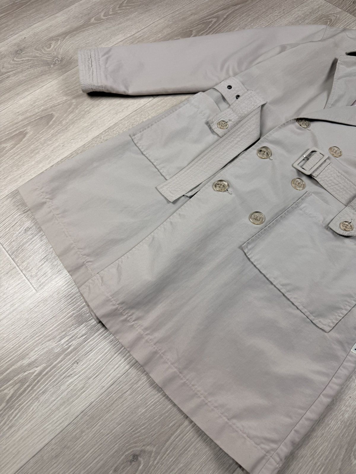 Armani Armani Jeans Double Breasted Trench Coat Jacket Belt Size L / US 10 / IT 46 - 5 Thumbnail