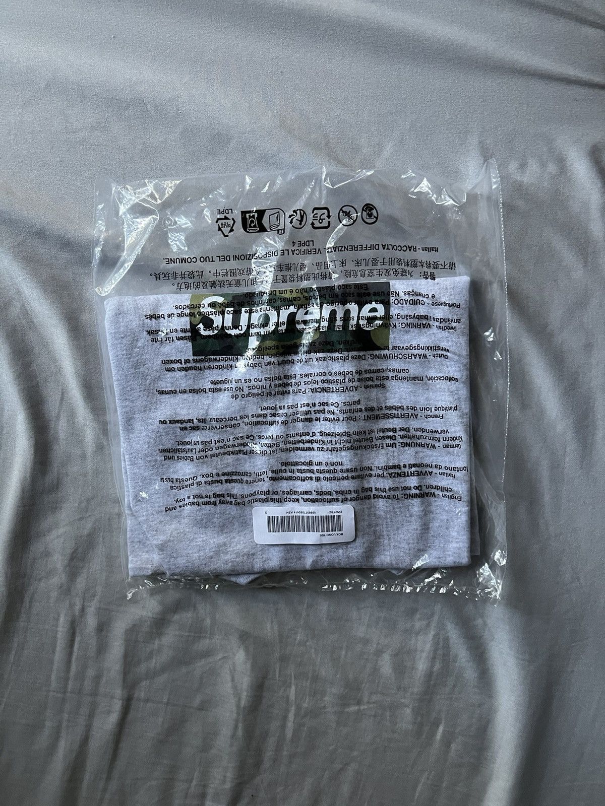 image of Supreme Box Logo Tee Fw23 in Grey, Men's (Size Small)