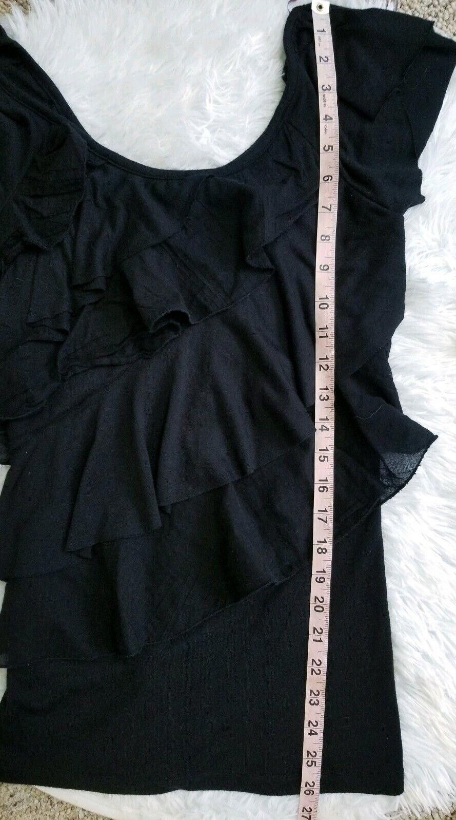 Designer Eyelash couture top Size Small Black Ruffled Stretchy Shirt Size S / US 4 / IT 40 - 5 Thumbnail