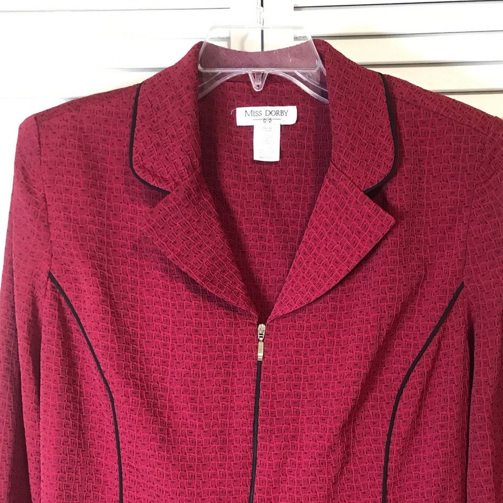Other Miss Dorby Vintage Red Collared Long Sleeve Jacket XL Size XL / US 12-14 / IT 48-50 - 4 Thumbnail