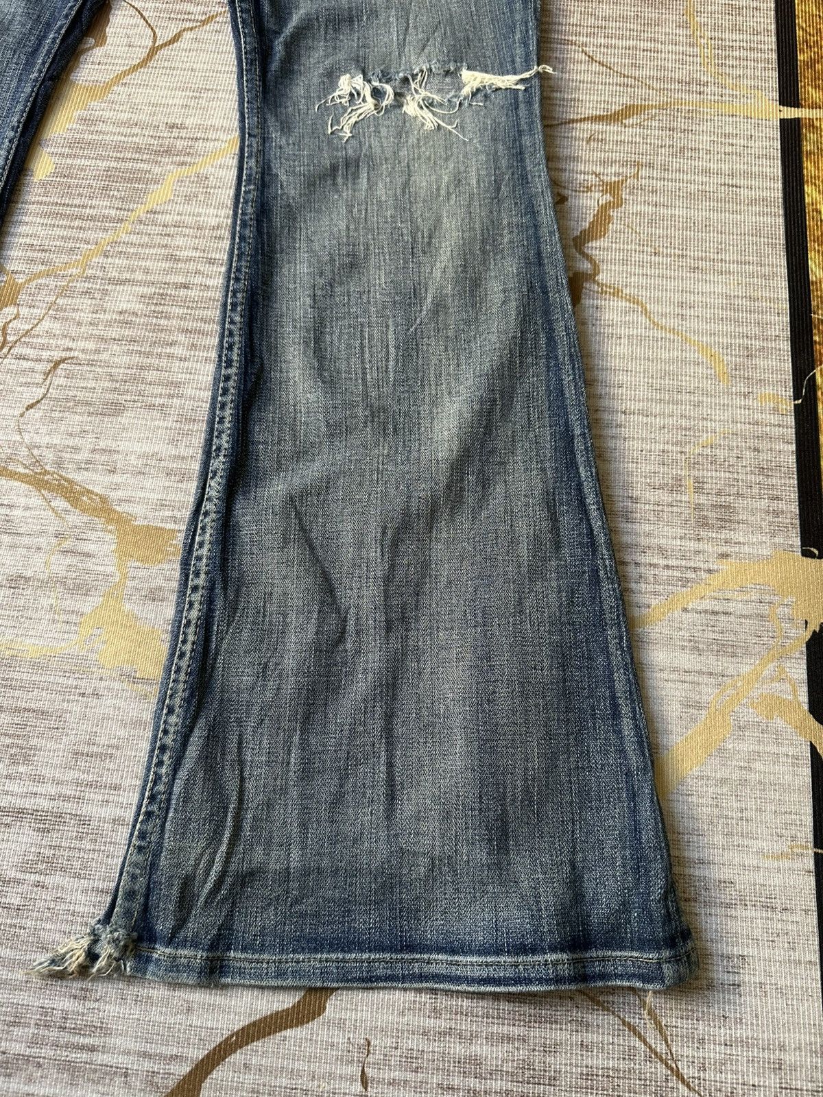Japanese Brand FLARE Bike Denim Distressed Low Rise Jeans Size US 32 / EU 48 - 8 Thumbnail