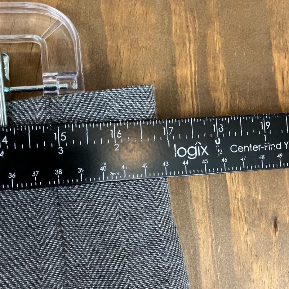 Ann Taylor Ann Taylor Womens Dress Pants Gray Black Herringbone High Rise Slim Straight 14 Size 24" / US 00 / IT 34 - 7 Thumbnail