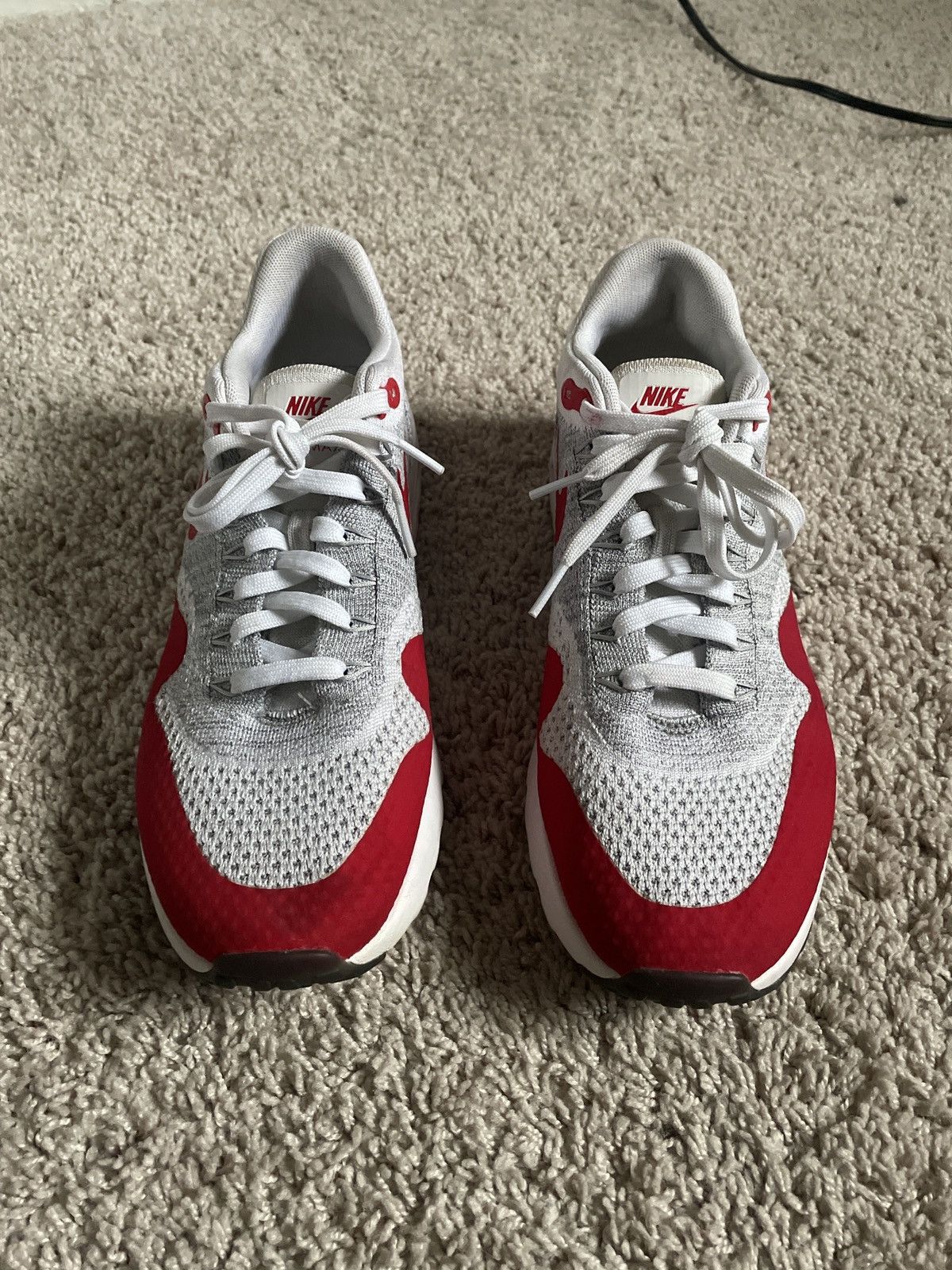 Nike Air max 1 flyknit Red Size US 9.5 / EU 42-43 - 5 Thumbnail