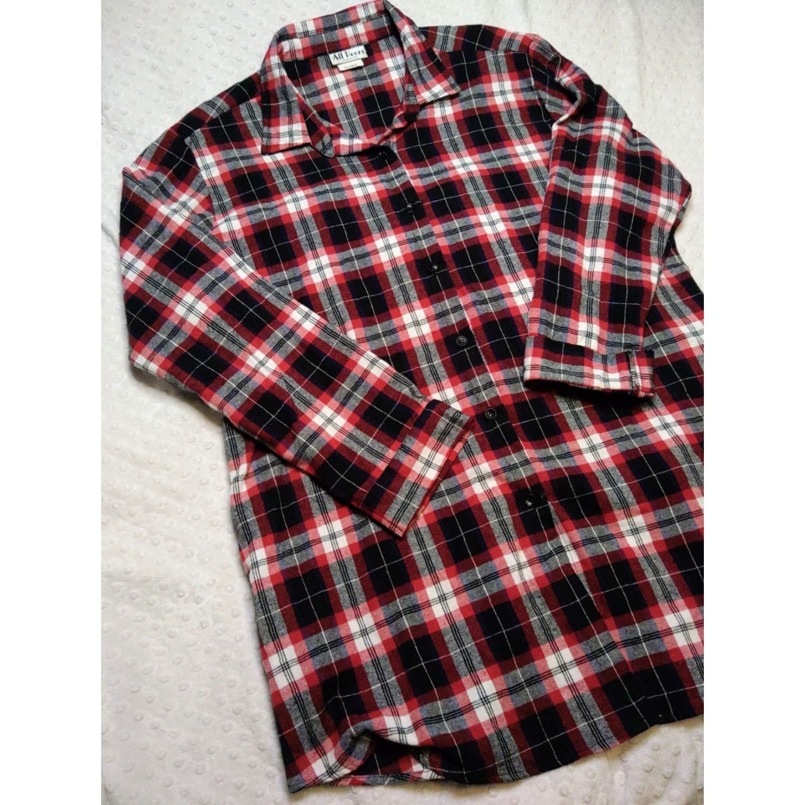 Vintage VINTAGE All Hours Shirt 2XL Red Black Plaid Flannel Womens 1980s USA Made Grunge Shirt Size XXL / US 16-18 / IT 52-54 - 3 Thumbnail