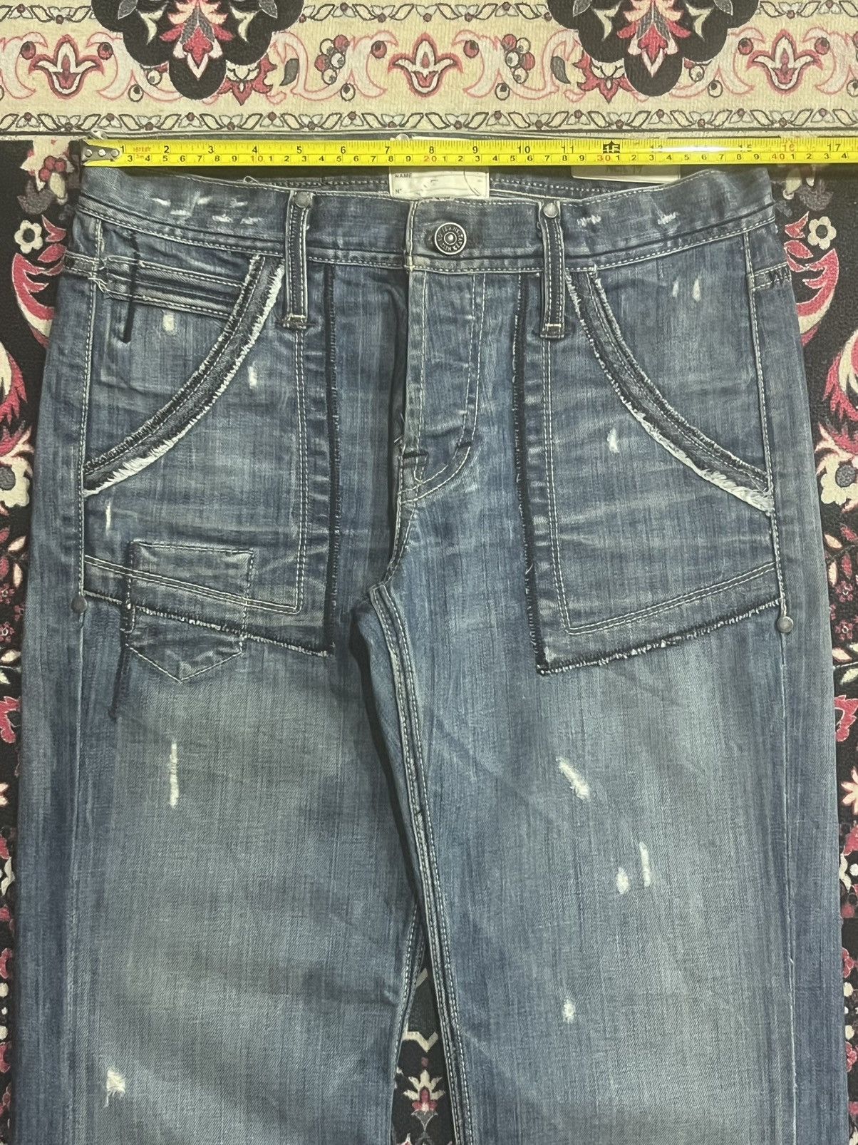 Jimmy Taverniti Jimmy Taverniti Bushpants Style Buttonfly Fringe Flare Jeans Size US 30 / EU 46 - 14 Thumbnail