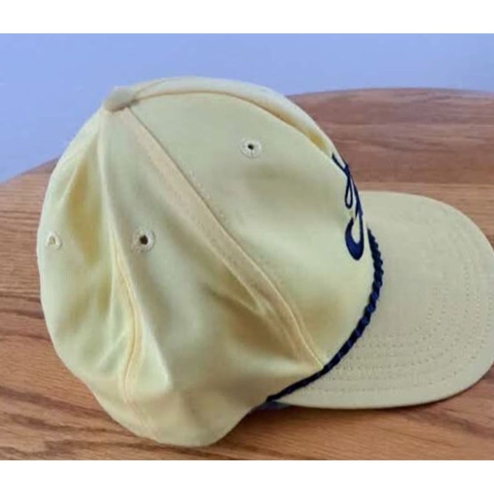 New Era VINTAGE New Era Hat Logo Trucker Snapback Unused Adjustable Yellow Men USA Made Canvas Cotton Polyester HK? Size ONE SIZE - 3 Thumbnail
