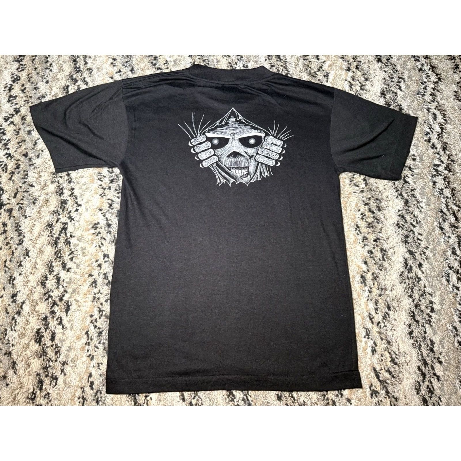 Vintage VINTAGE Iron Maiden Voyage Egypt Mummy Concert Tee Shirt Tour Med Shirt Black Cotton Blend 1980s Punk Mens Size US M / EU 48-50 / 2 - 4 Thumbnail