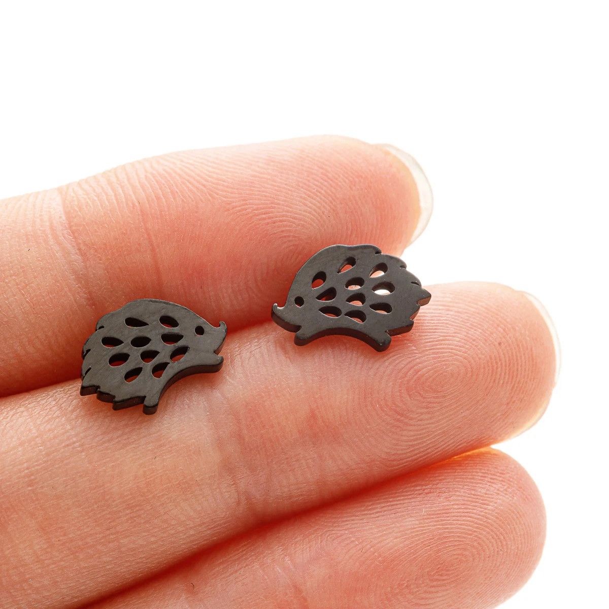 Jewelry Mini Hedgehog Stud Earrings Charm Earring Gift Size ONE SIZE - 1 Preview