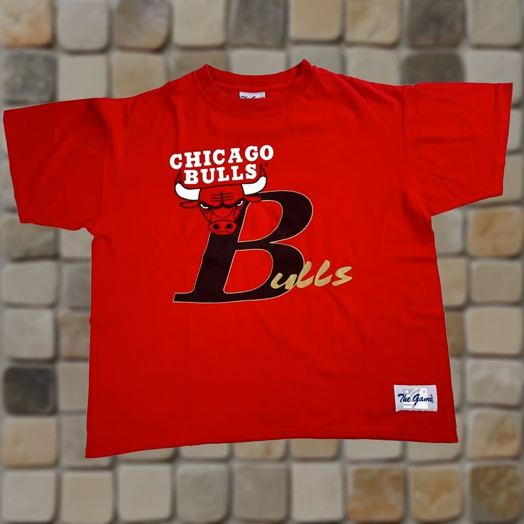 Vintage VINTAGE The Game Men’s Chicago Bulls T-Shirt 90s XL Red Logo Graphic Print, Crew Neck, Short Sleeve, 100% Cotton, Sports, Basketball Mens Size US XL / EU 56 / 4 - 1 Thumbnail