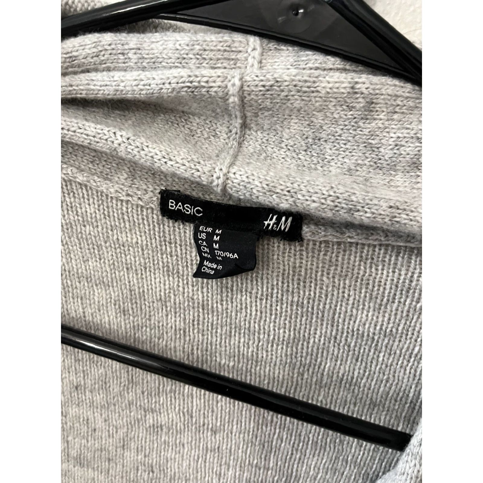H&M VINTAGE H&M Women's Cardigan Sweater Open Front Ribbed Knit Gray Medium Casual Fall Winter Size M / US 6-8 / IT 42-44 - 2 Thumbnail