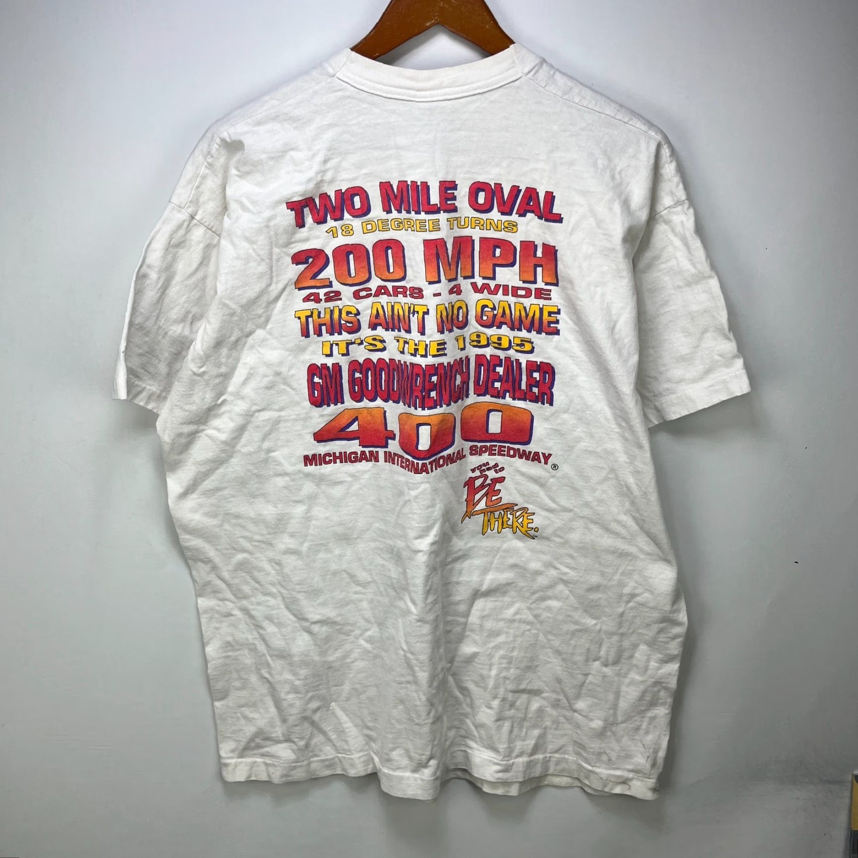 NASCAR VINTAGE NASCAR 90s Michigan Winston Cup T-Shirt 2XL White Men Shirt, 2XL, Vintage, 90s, Mens Size US XXL / EU 58 / 5 - 3 Thumbnail