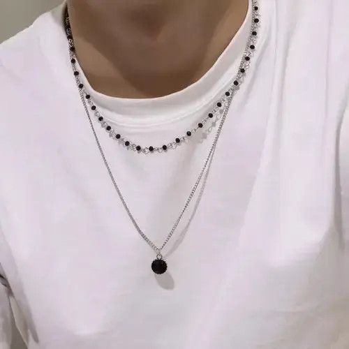 Japanese Brand Sword Silver Double Chain Necklace Size ONE SIZE - 3 Thumbnail