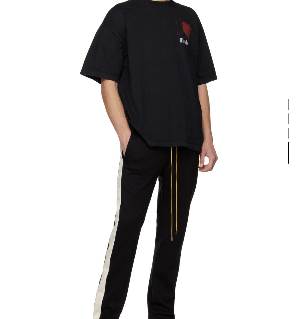 Rhude Rhude Washed Black track tee Size XS / US 0-2 / IT 36-38 - 4 Thumbnail