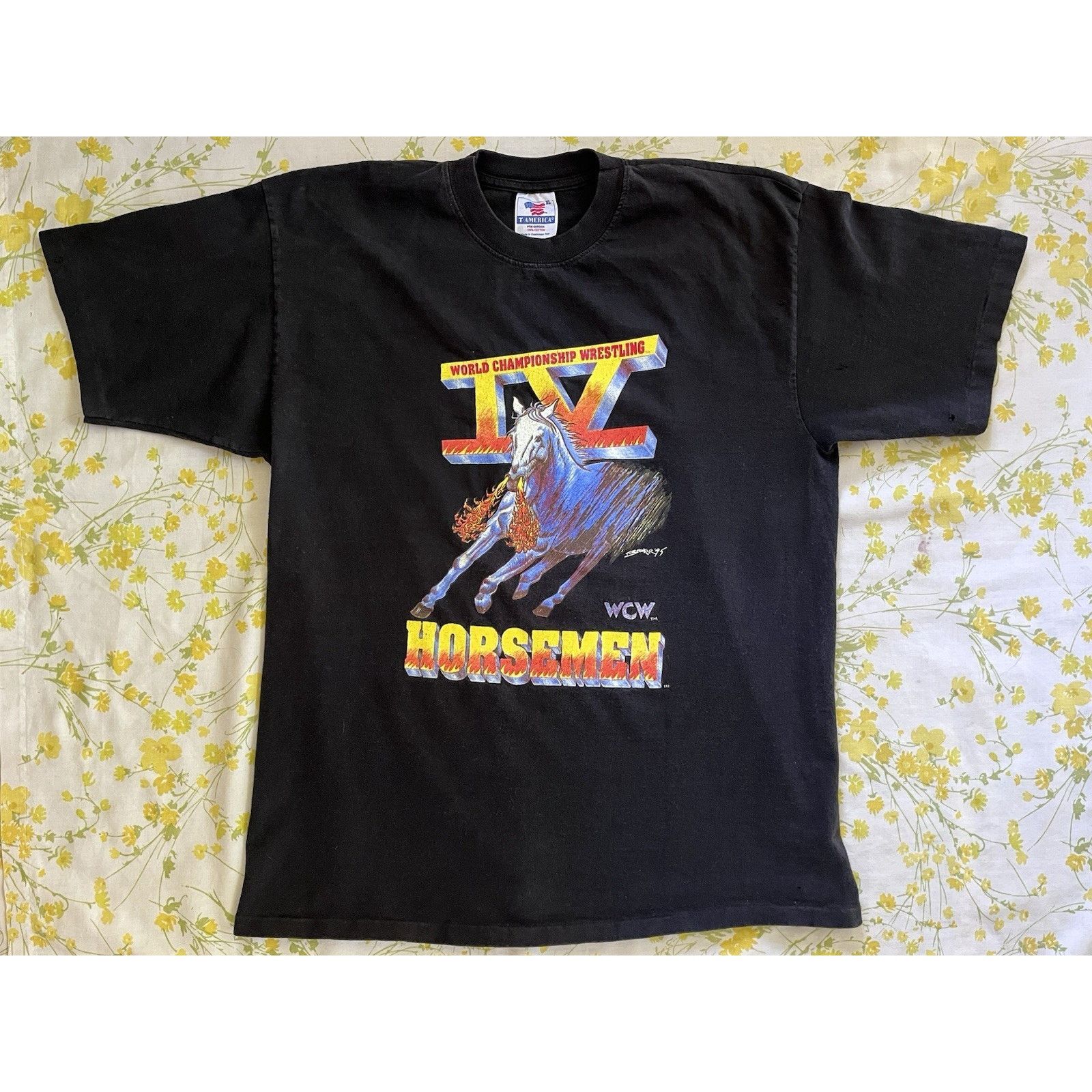 Vintage × WCW/nWo 90s VTG Wrestling IV Four Horsemen WCW XL Single Stitch Rare Size US XL / EU 56 / 4 - 1 Thumbnail