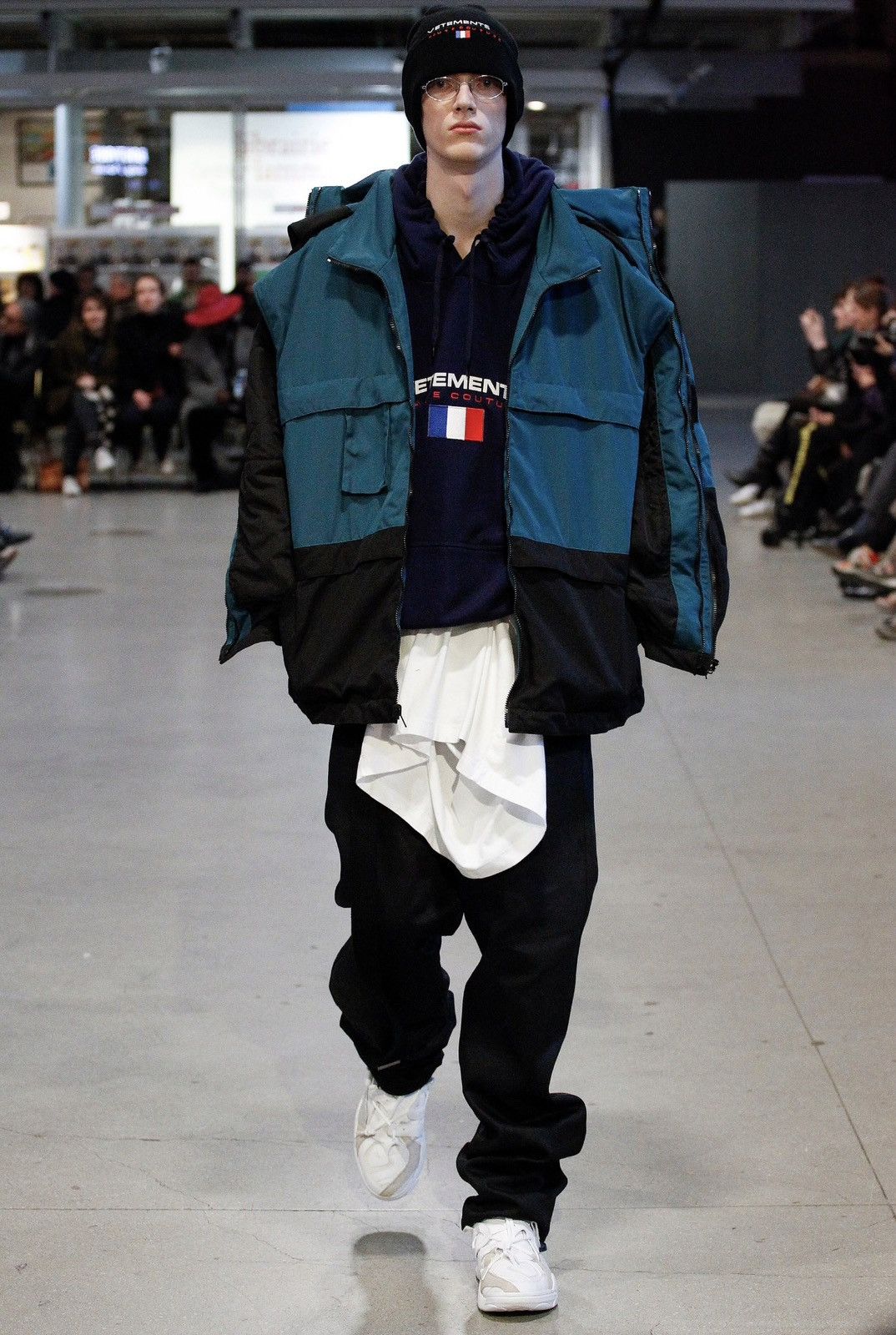 image of Vetements Fw17 OG Haute Couture Hoodie Sz.m in Blue, Men's (Size Medium)