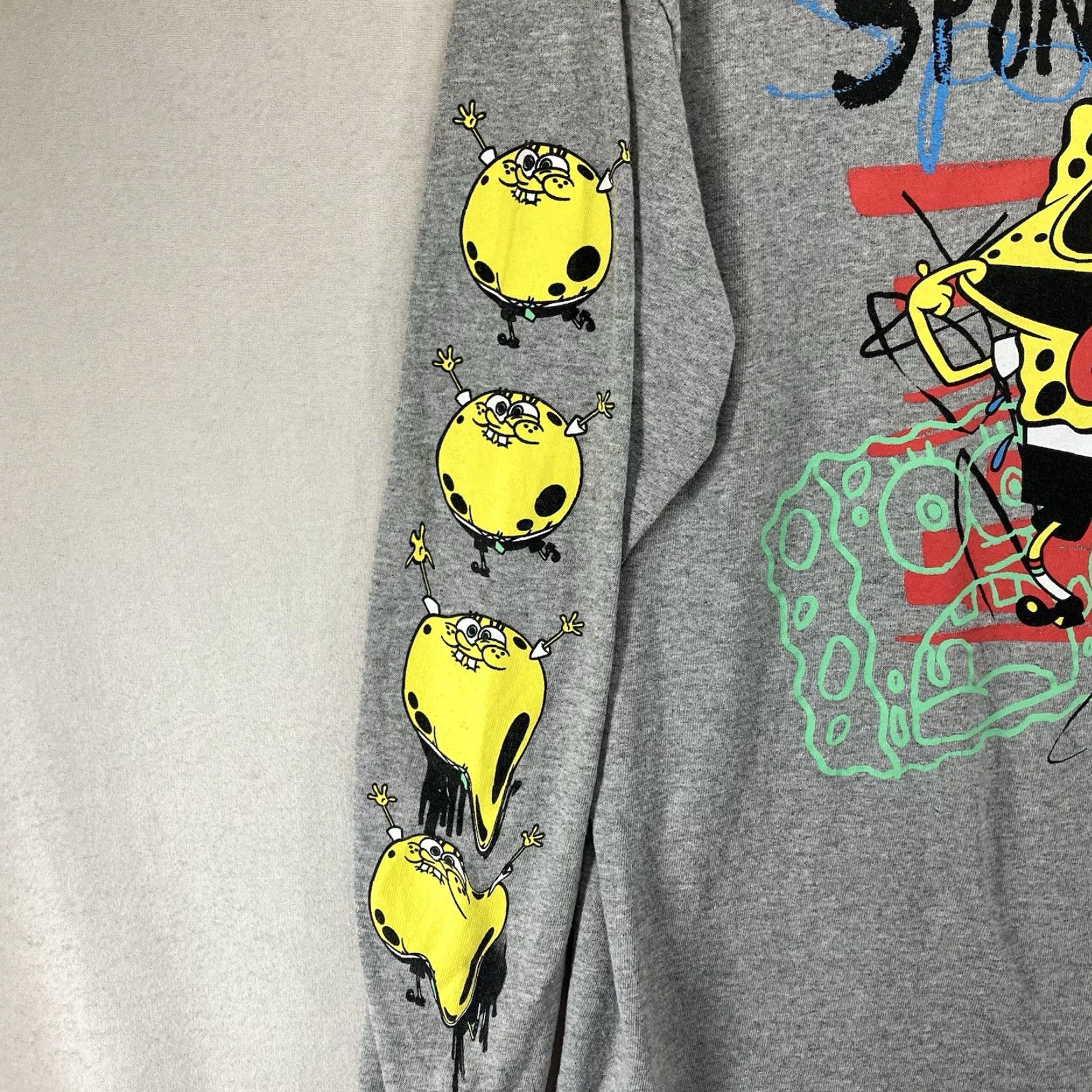 Nickelodeon Mens SpongeBob T Shirt Medium Graphic Print Long Sleeve Nickelodeon Cartoon Funny Gray Cotton Blend Crew Neck Casual Mens Size US M / EU 48-50 / 2 - 4 Thumbnail