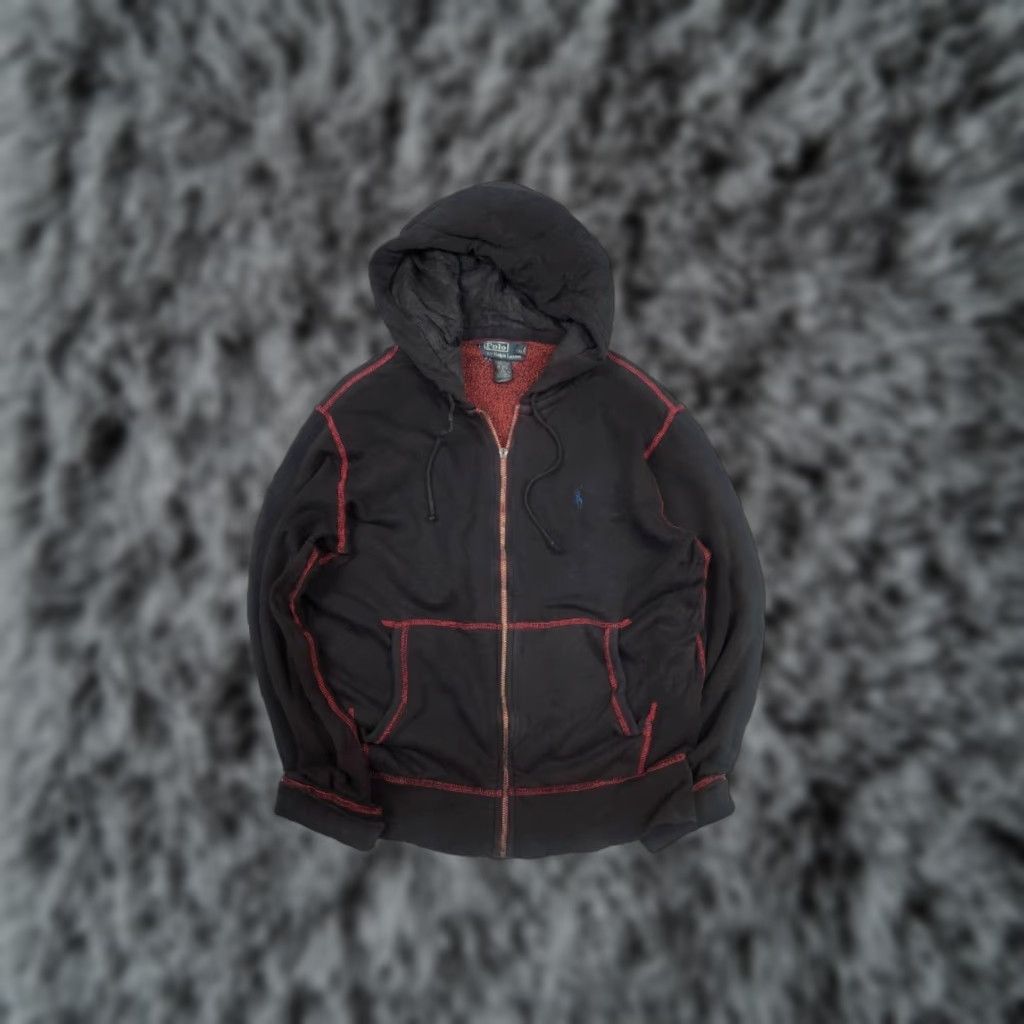 Polo Ralph Lauren VINTAGE Polo Ralph Lauren Logo Black Red Zip Hoodie 90s Polo Ralph Lauren Hoodie S Mens Black 90s Logo Hoodie Size US S / EU 44-46 / 1 - 1 Thumbnail