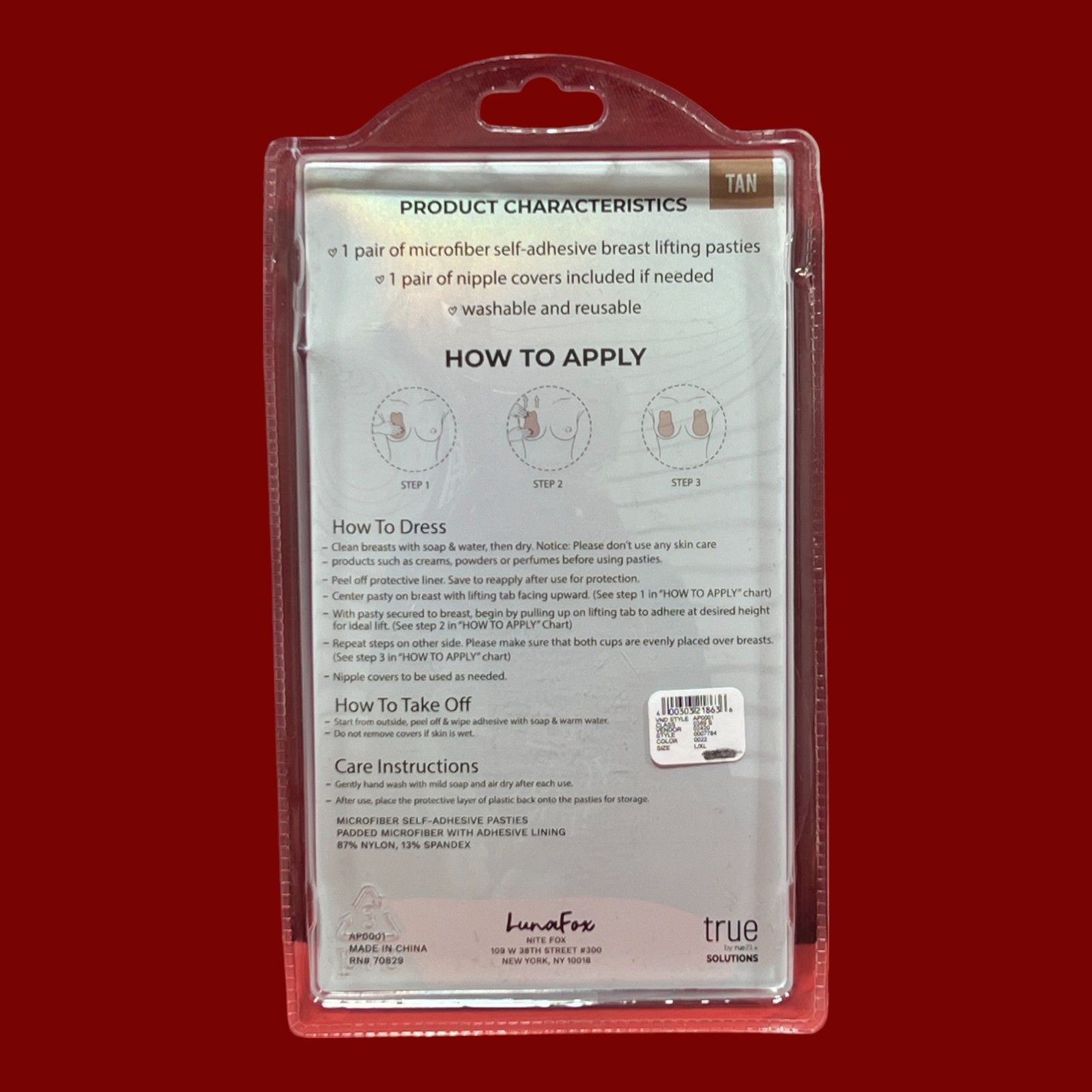 Other True By Rue 21 - Microfiber Adhesive Lifting Pasties - Tan - Size ONE SIZE - 2 Thumbnail
