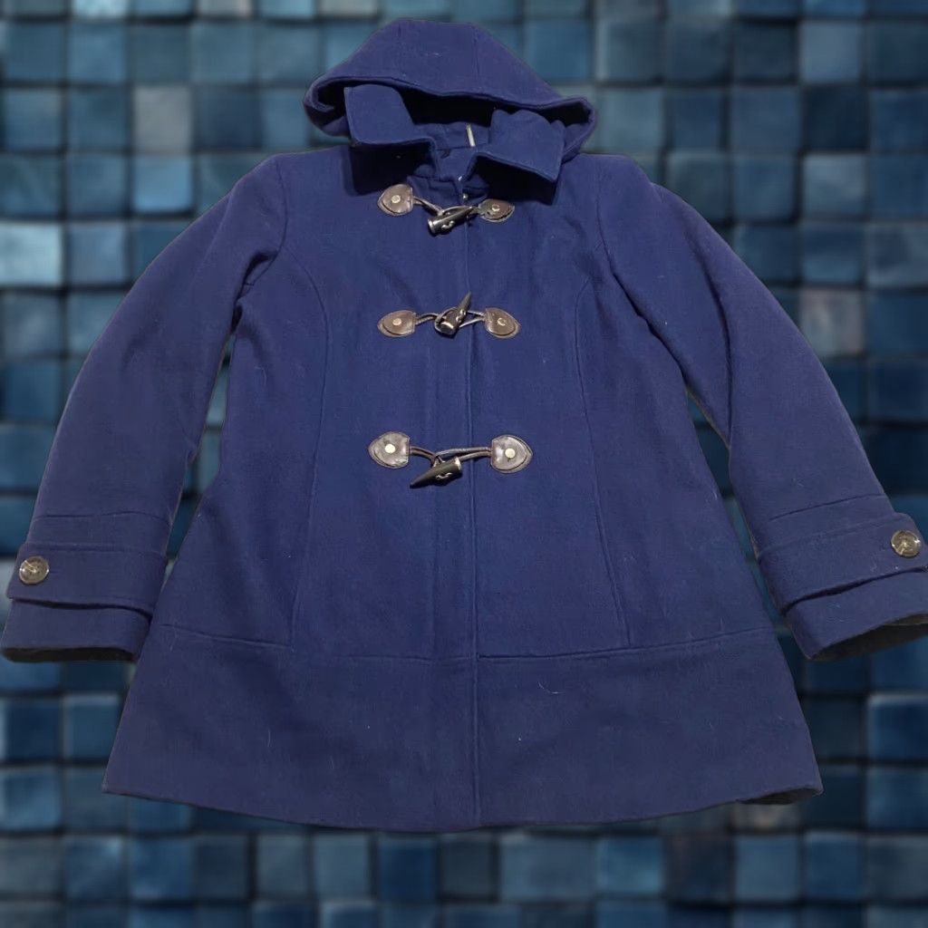 Calvin Klein Calvin Klein Womens Coat Wool Blend Quilt Lined Hooded Toggle Buttons Blue Mid-Length Regular Size 6 Womens Jacket Coat Size M / US 6-8 / IT 42-44 - 1 Thumbnail