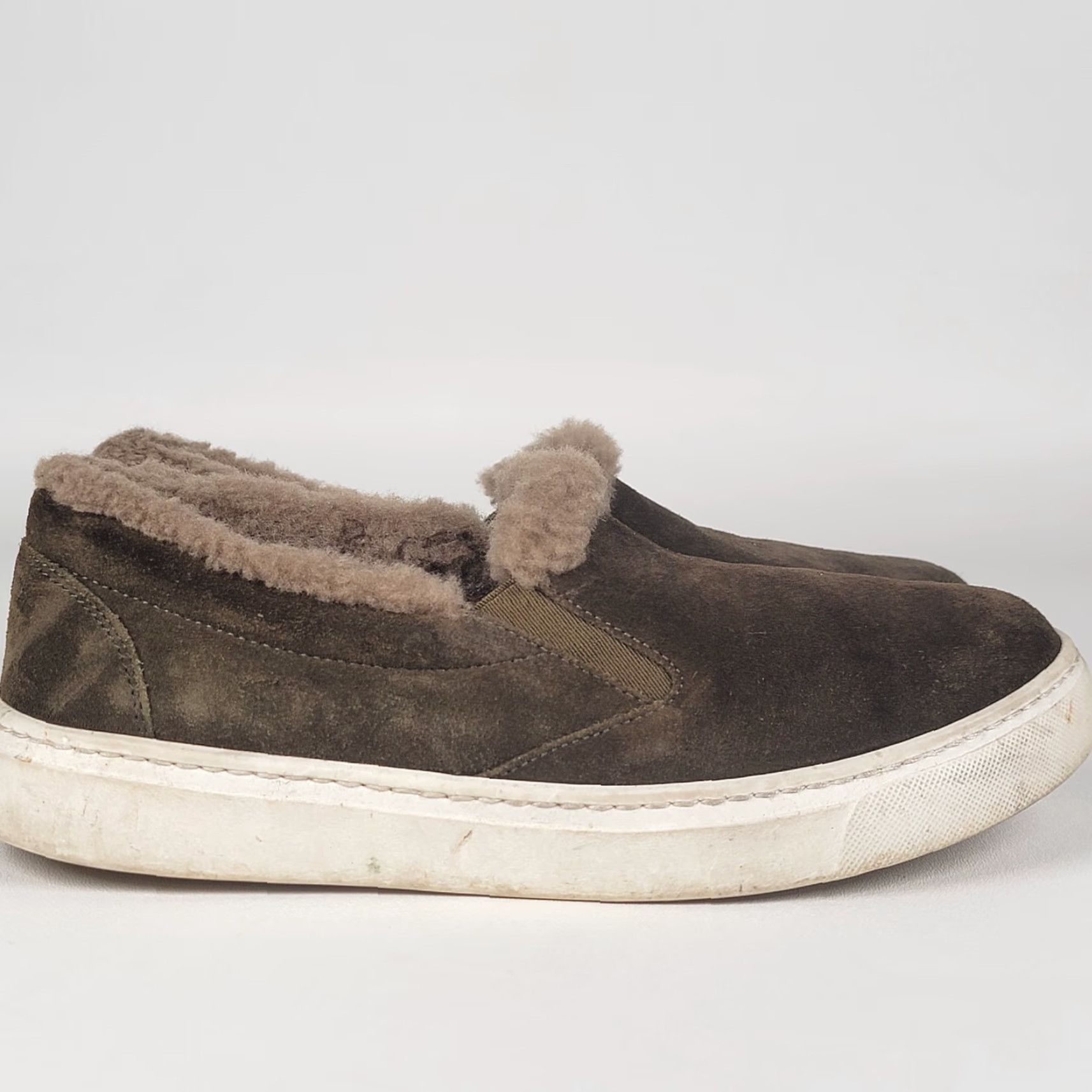 Vintage M. GEMI The Cerchio Shearling Brown Slip-On Flats Women 6.5 Nubuck Almond Toe Shoes Size 6.5 Women Size US 7 / IT 37 - 2 Thumbnail