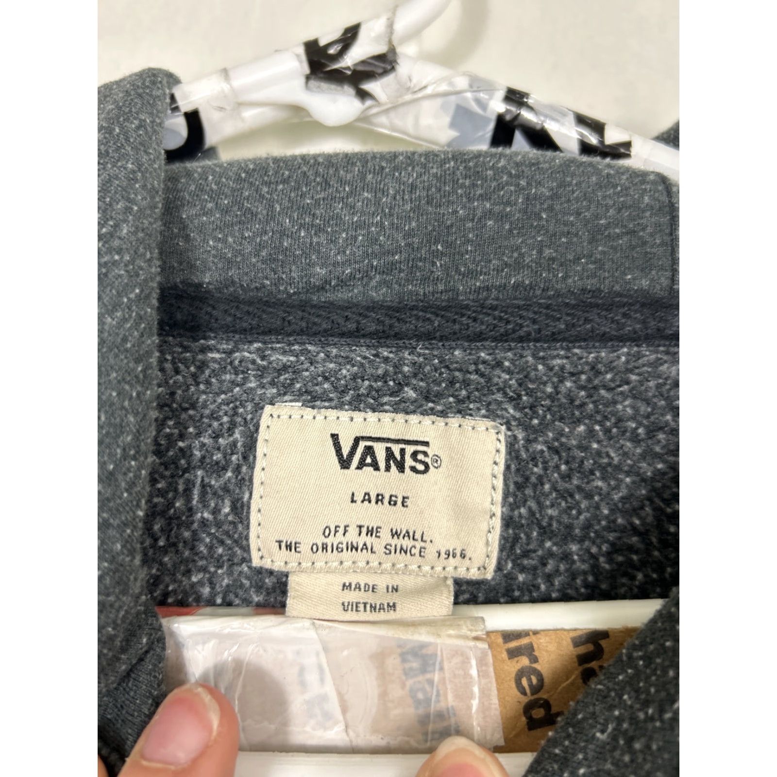 Vans VANS Mens Large Hoodie Charcoal Gray Distressed Drawstring Pullover Hooded Pockets All Seasons Men Size US L / EU 52-54 / 3 - 6 Thumbnail