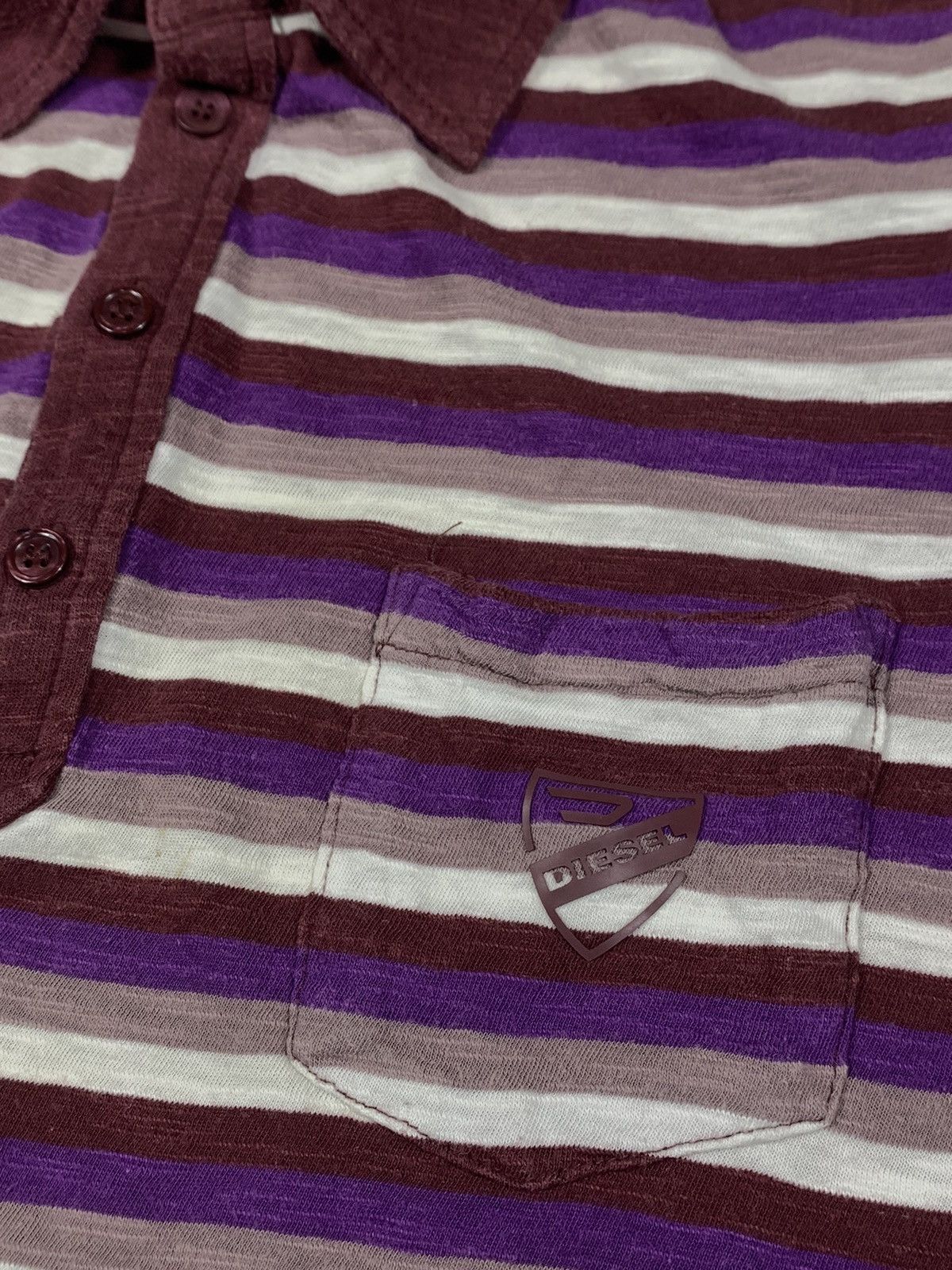 Diesel Vintage Y2K Diesel polo t-shirt striped casual style size L Size US L / EU 52-54 / 3 - 3 Thumbnail