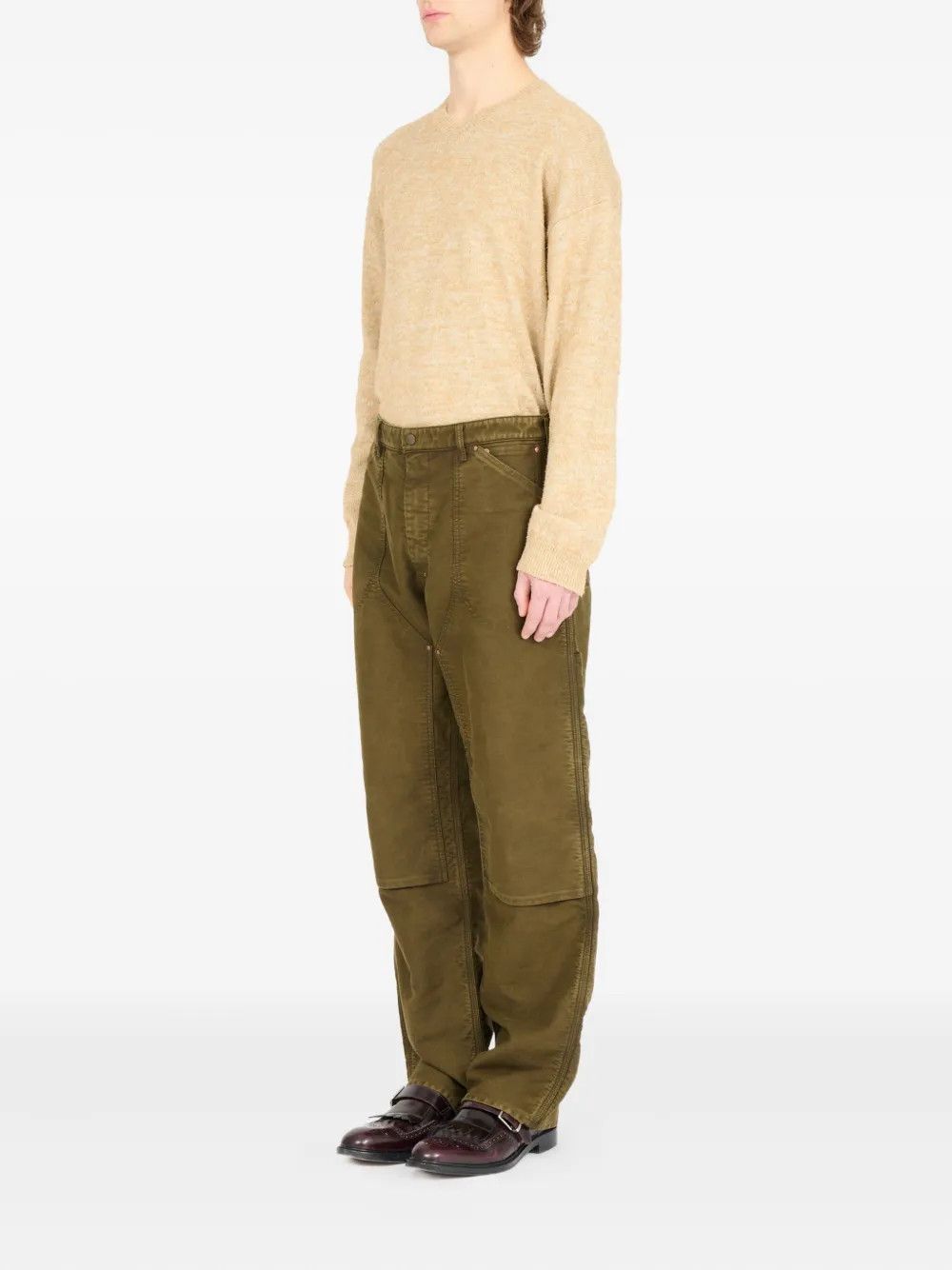Maison Margiela o1w1db10526 Wide-leg Pant in Olive Brown Size US 36 / EU 52 - 3 Thumbnail
