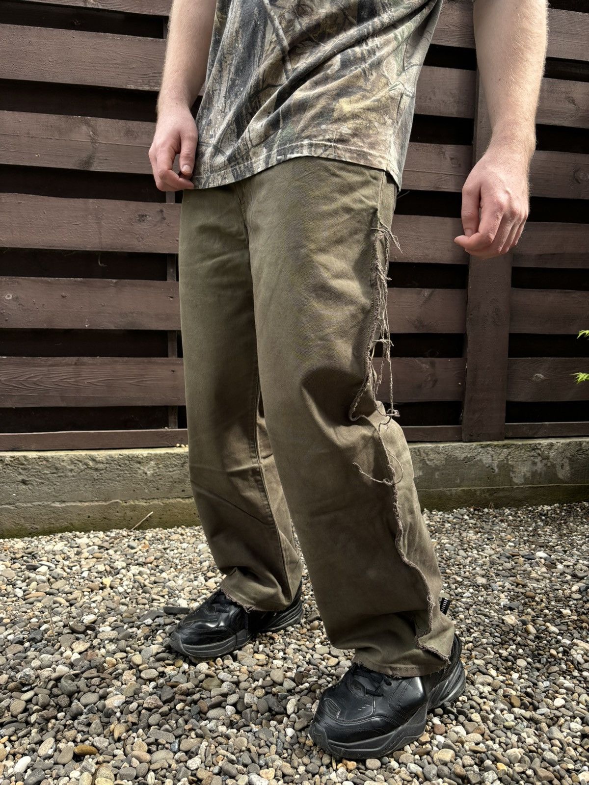 Japanese Brand Custom Wide Dirty Overdyed Distressed Jeans Size US 36 / EU 52 - 17 Thumbnail