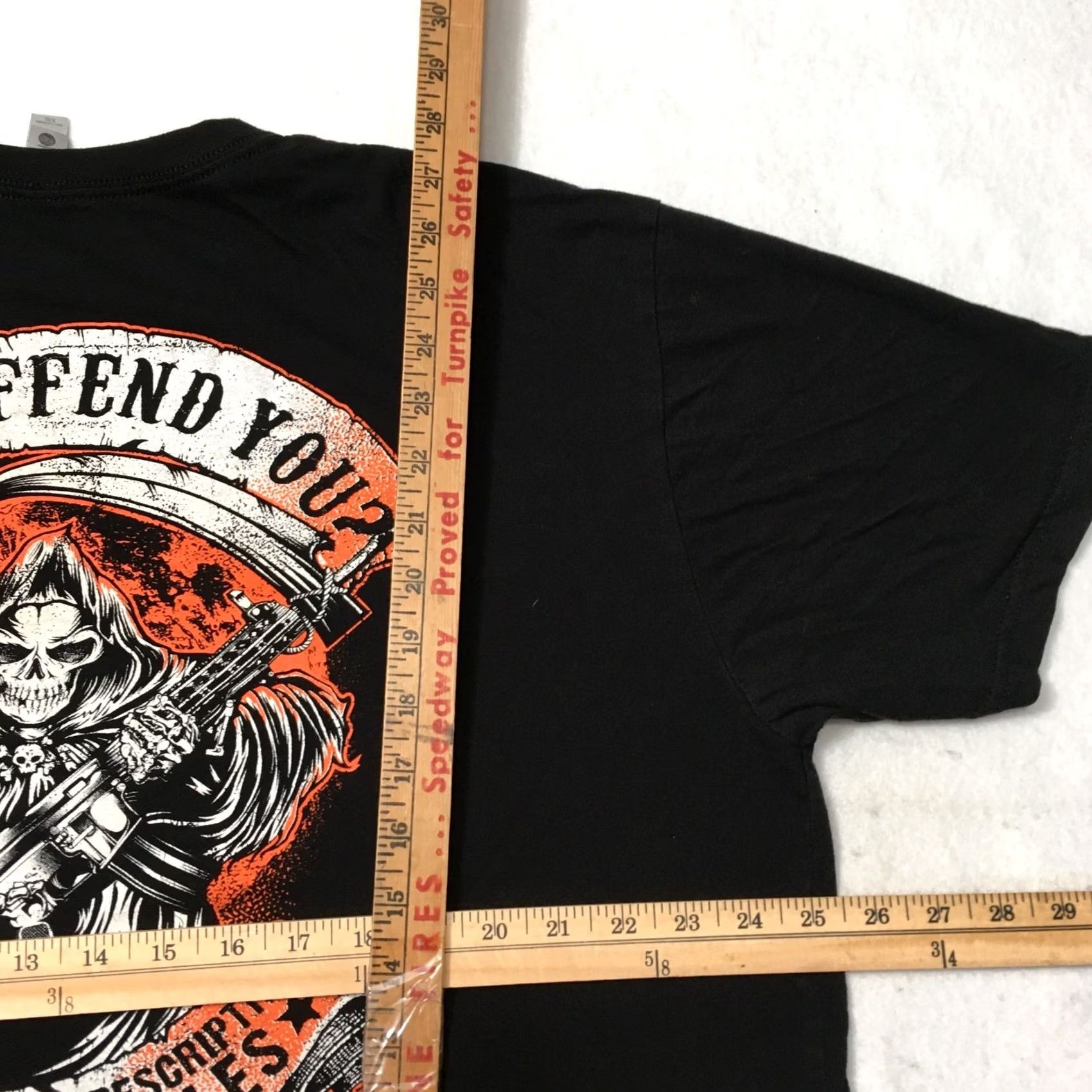 Vintage Guns Offend You? 2nd Amendment Constitution Gun Patriot 2XL Black Short Sleeve T-Shirt Graphic Tee Men US Flag Patriotic Military USA Veterans Mens Size US 39 - 3 Thumbnail