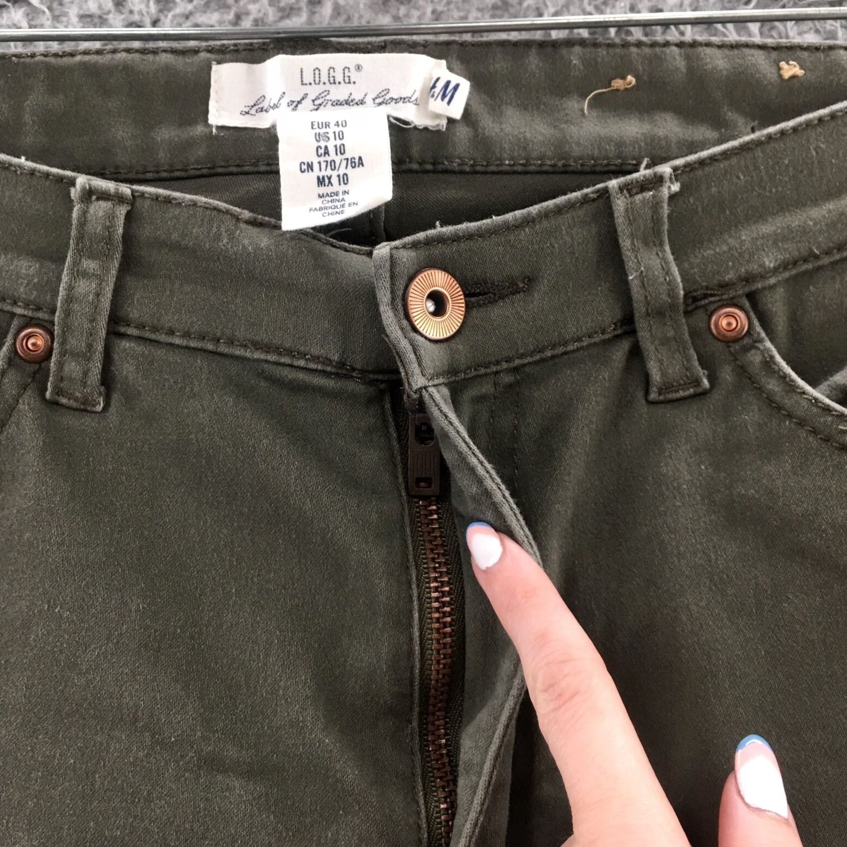 H&M H&M Label Of Graded Good Skinny Jeans Womens 10 Green Mid Rise 26x30.5 Cotton Blend 5-Pocket Regular Jeans Mens Womens Girls Size 32" / US 10 / IT 46 - 3 Thumbnail
