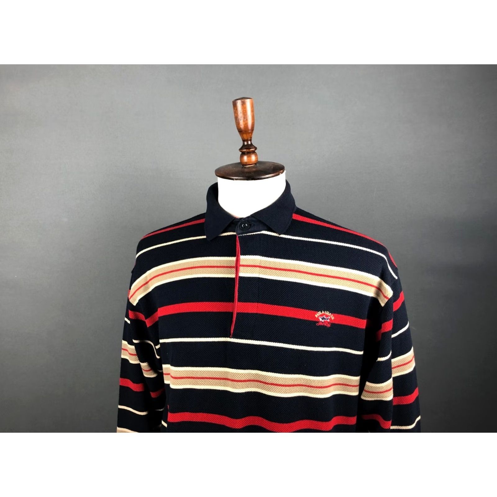 Paul & Shark Paul & Shark Polo Shirt Multicolor Striped Cotton Long Sleeve Men's L Size US L / EU 52-54 / 3 - 5 Thumbnail