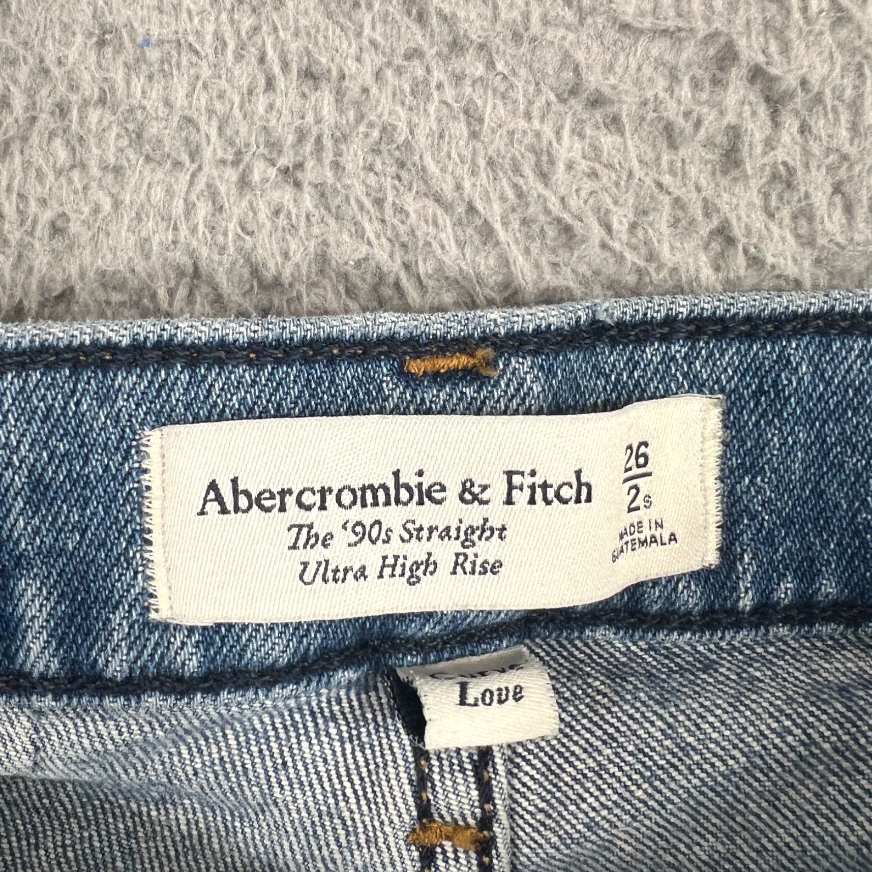 Abercrombie & Fitch VINTAGE Abercrombie & Fitch Jeans Womens 26 Regular 90s Distressed Ultra High Rise Straight Blue Denim 90s Womens Size 26" / US 2 / IT 38 - 7 Thumbnail