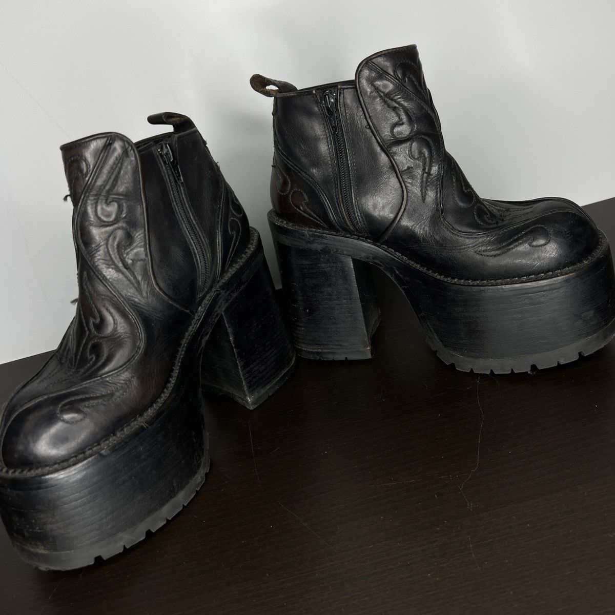 Japanese Brand Vintage Ankle Boots Buffalo Goth Rock Emo ALT Grunge Y2K Size US 7 / IT 37 - 5 Thumbnail