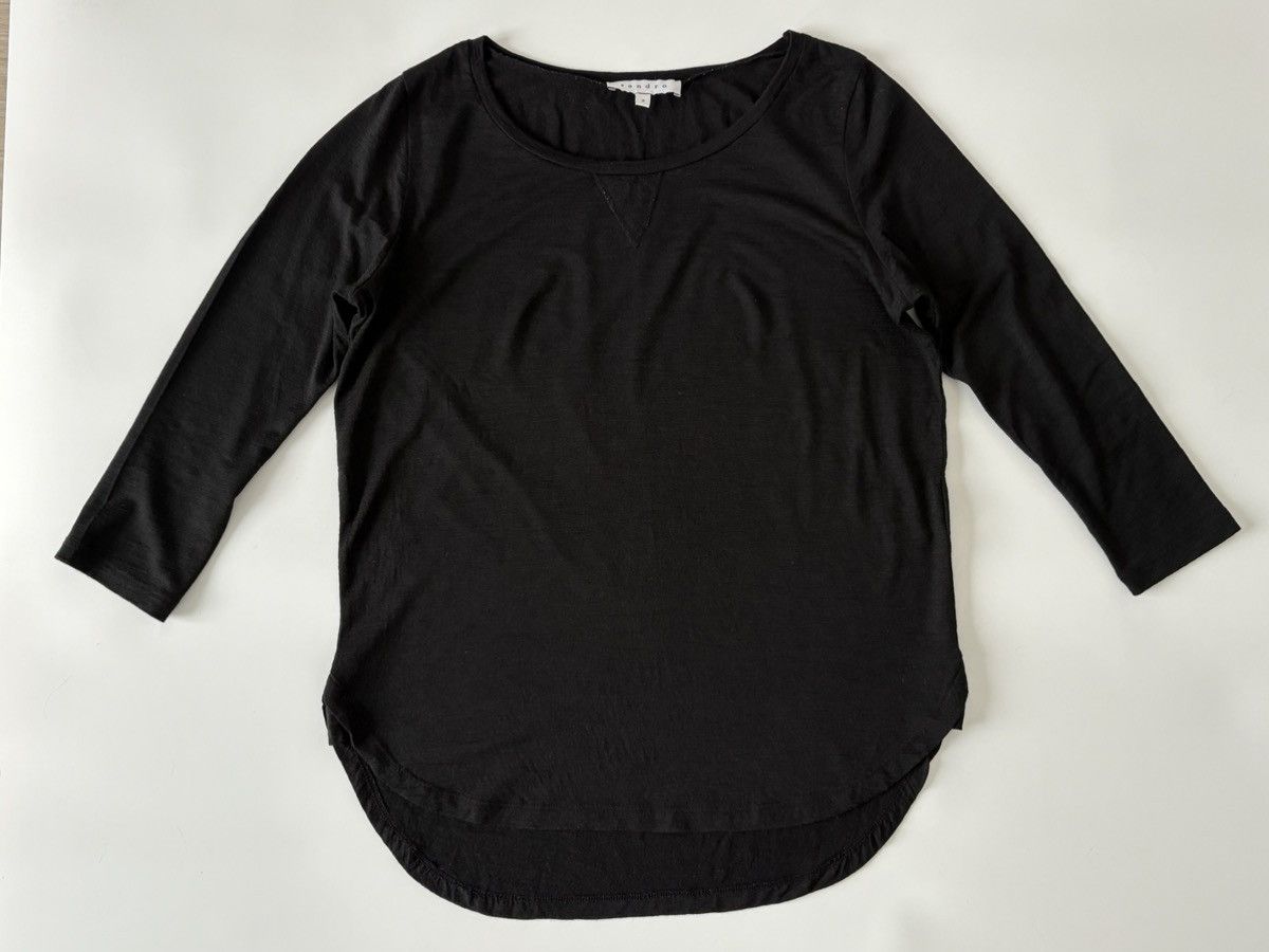 Sandro Sandro Womens Top 3/4 Sleeve Blouse Black Wool Size 2 M Size M / US 6-8 / IT 42-44 - 10 Thumbnail