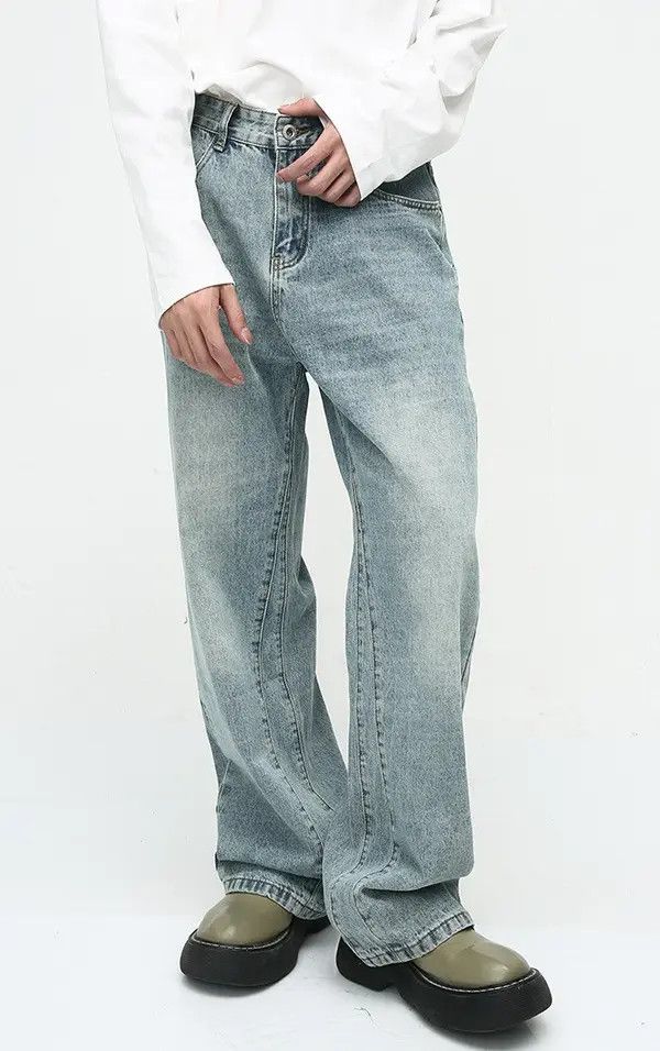Japanese Brand Etsuko x Miku Classic vintage washed wide-leg loose jeans Size US 32 / EU 48 - 3 Thumbnail