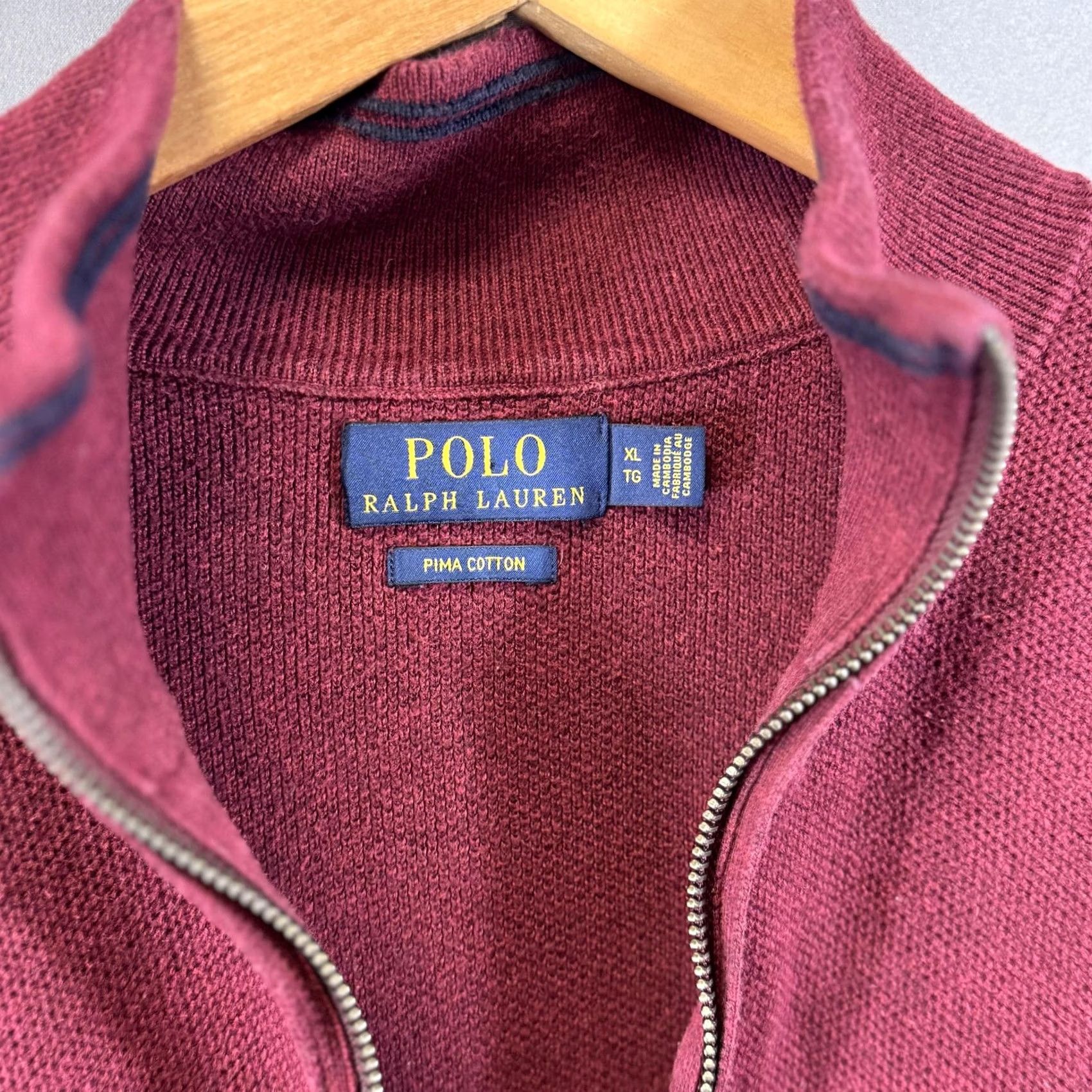 Polo Ralph Lauren Polo Ralph Lauren Sweater Mens XL Red Quarter Zip Pullover Pima Cotton Casual Size US XL / EU 56 / 4 - 5 Thumbnail