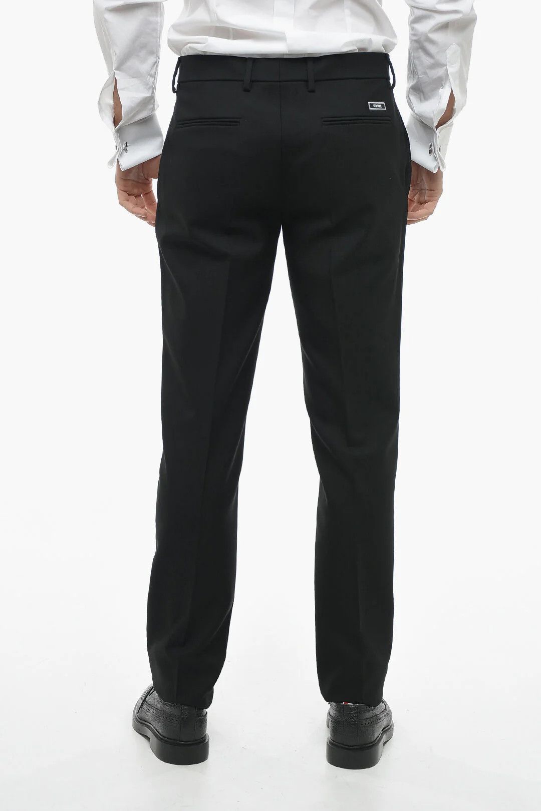 Versace og1mm0426 Wool Cigarette Pant in Black Size US 34 / EU 50 - 2 Thumbnail
