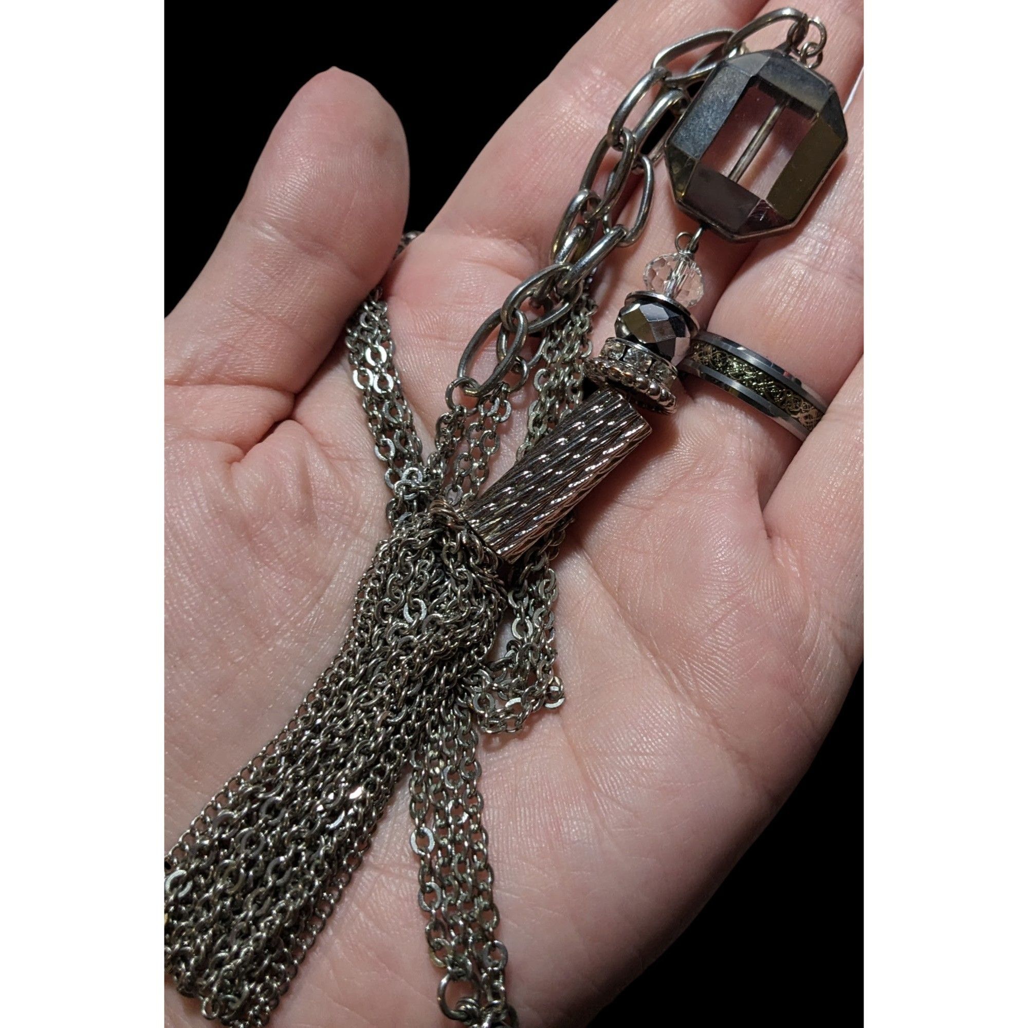 Other Y2K Glam Silver Abstract Tassel Necklace Size ONE SIZE - 4 Thumbnail