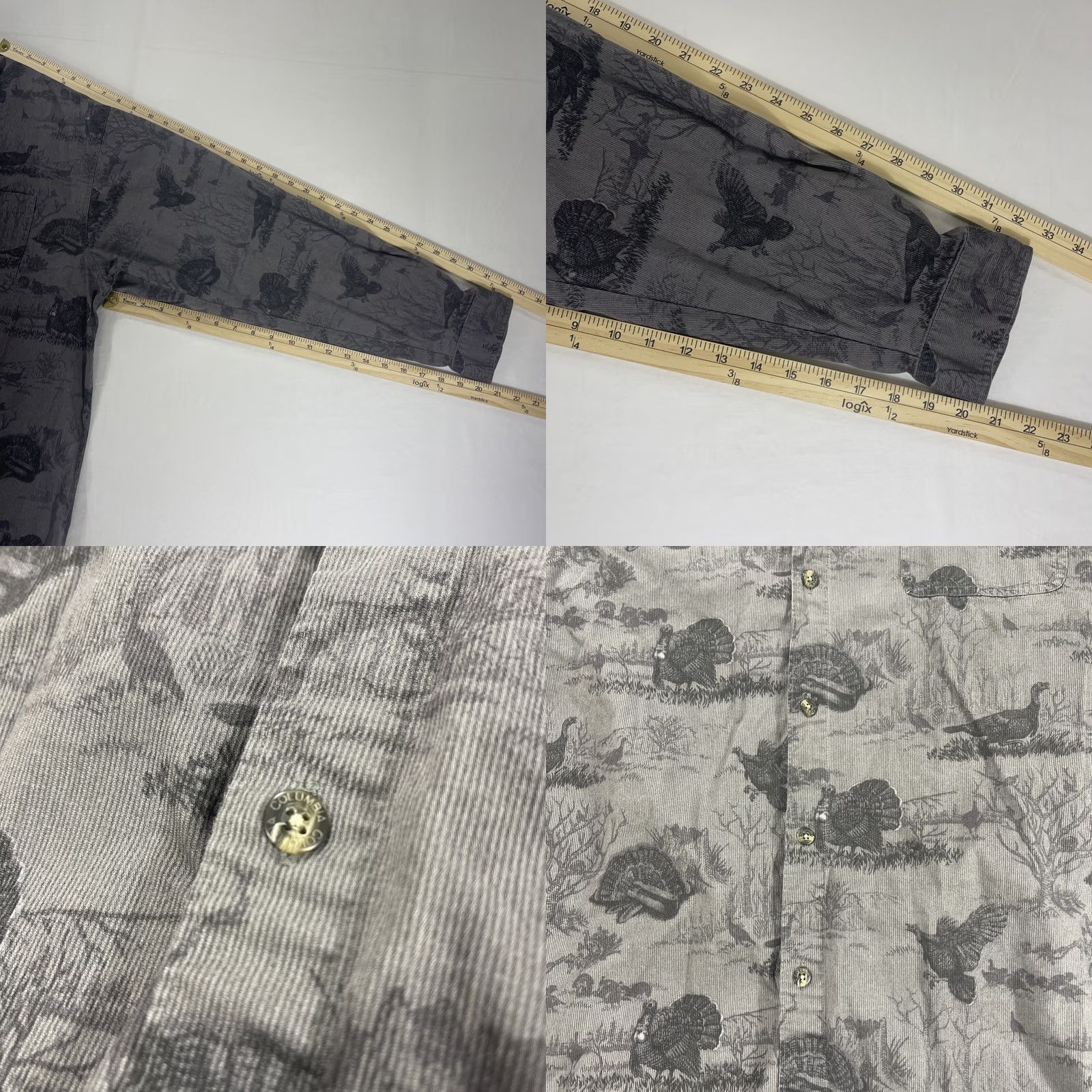 Vintage Columbia Button-Up Shirt Gray 2XL Men's River Lodge AOP Turkey Hunting 100% Cotton Size US XXL / EU 58 / 5 - 8 Thumbnail