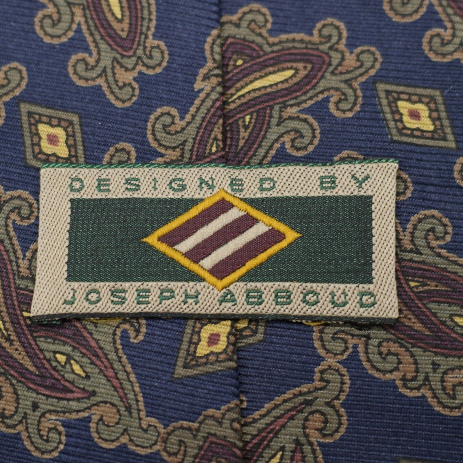 Joseph Abboud Joseph Abboud Blue Green Woven Paisley Short Italian Silk Ti Size ONE SIZE - 3 Thumbnail