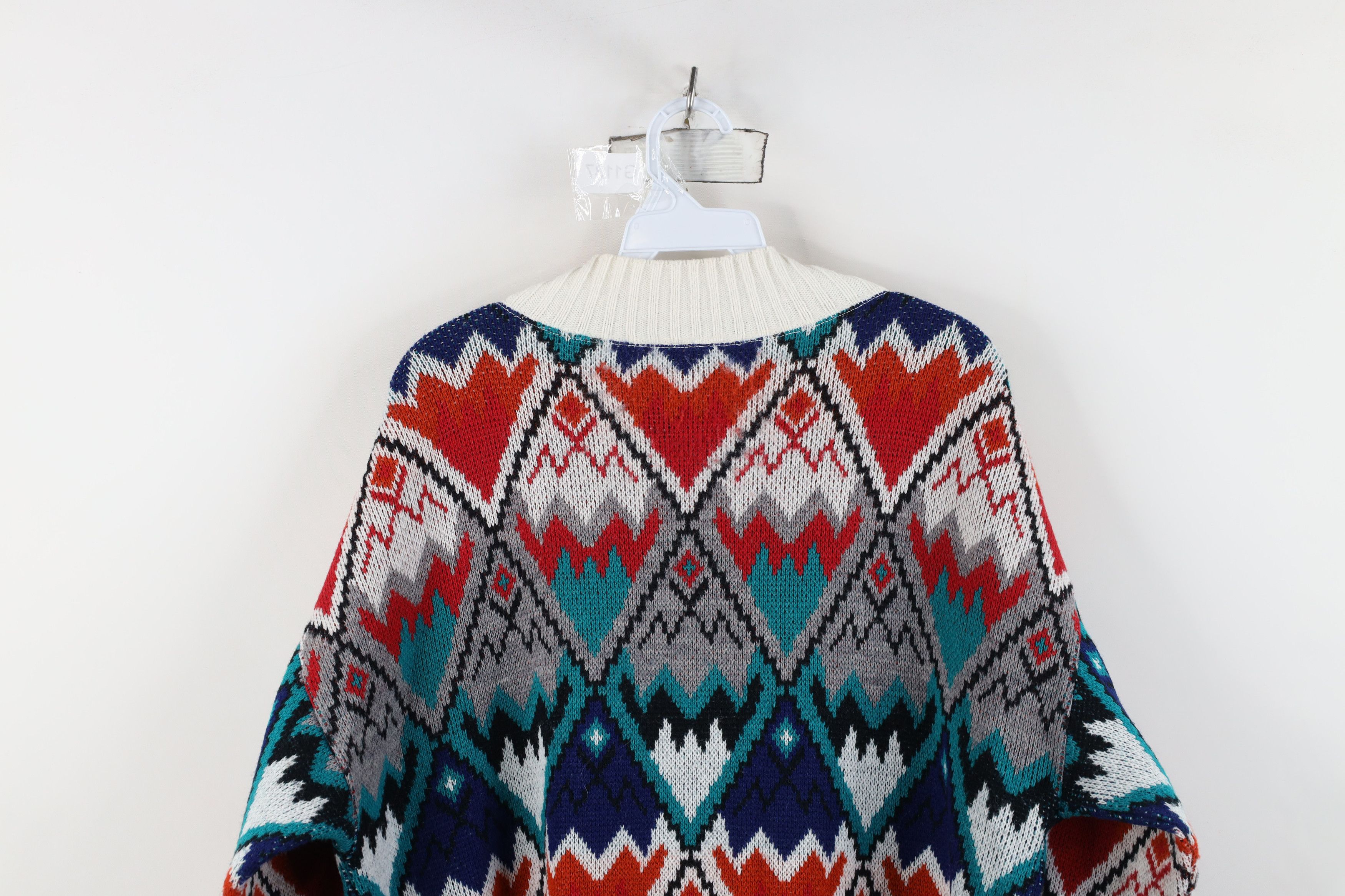 Vintage Vintage 90s Streetwear Fair Isle Knit Mock Neck Sweater USA Size L / US 10 / IT 46 - 12 Thumbnail