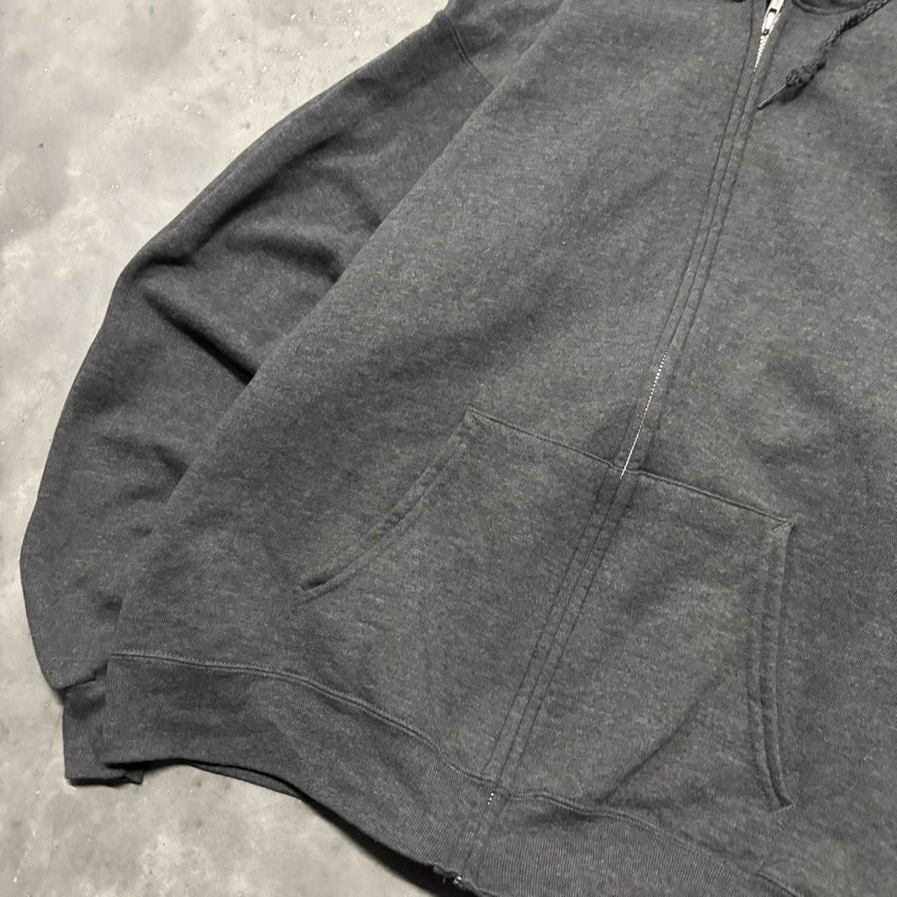 Japanese Brand × Vintage Crazy Vintage Y2K/2000s Dark Grey Blank Essential Zip Up Hoodie! Size US M / EU 48-50 / 2 - 3 Thumbnail