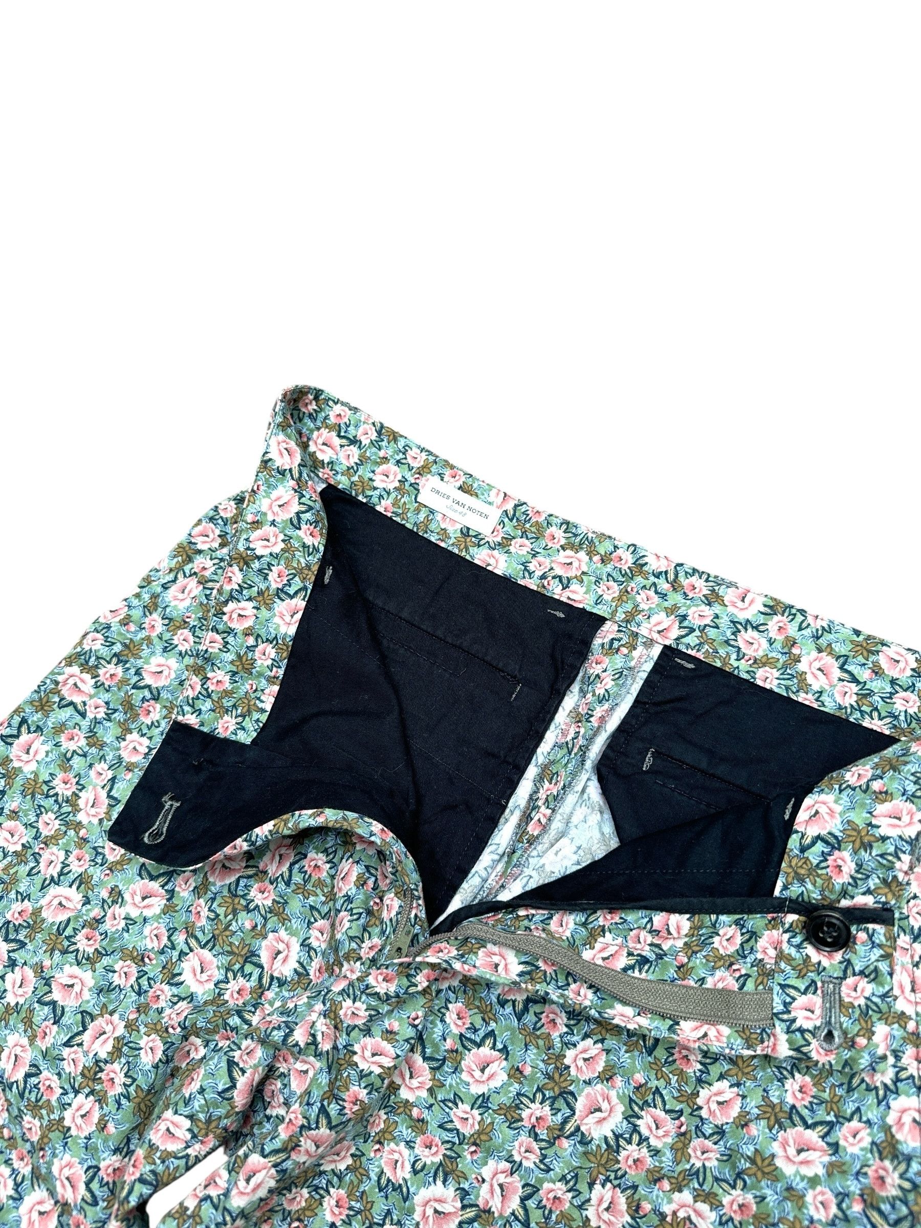 Dries Van Noten Slim Fit Floral Cotton Pants Size US 31 - 3 Thumbnail