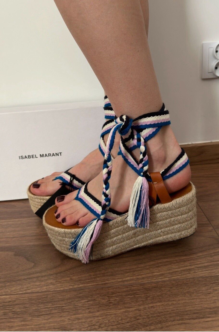 Isabel Marant New Isabel Marant Wedge Espadrill Platform Sandals Leather Size US 8 / IT 38 - 2 Thumbnail
